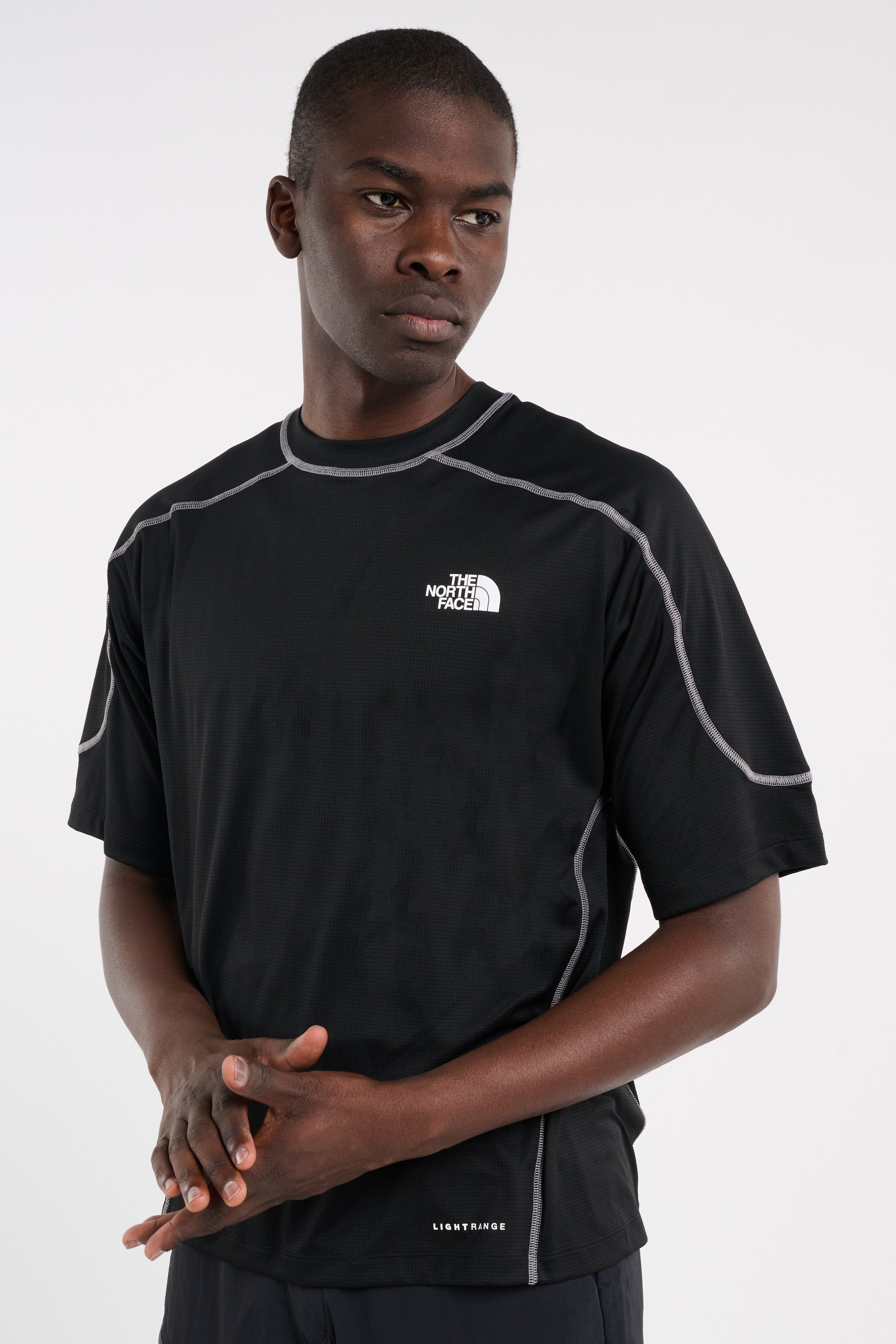 Regular-fit round-neck cotton T-shirt Black