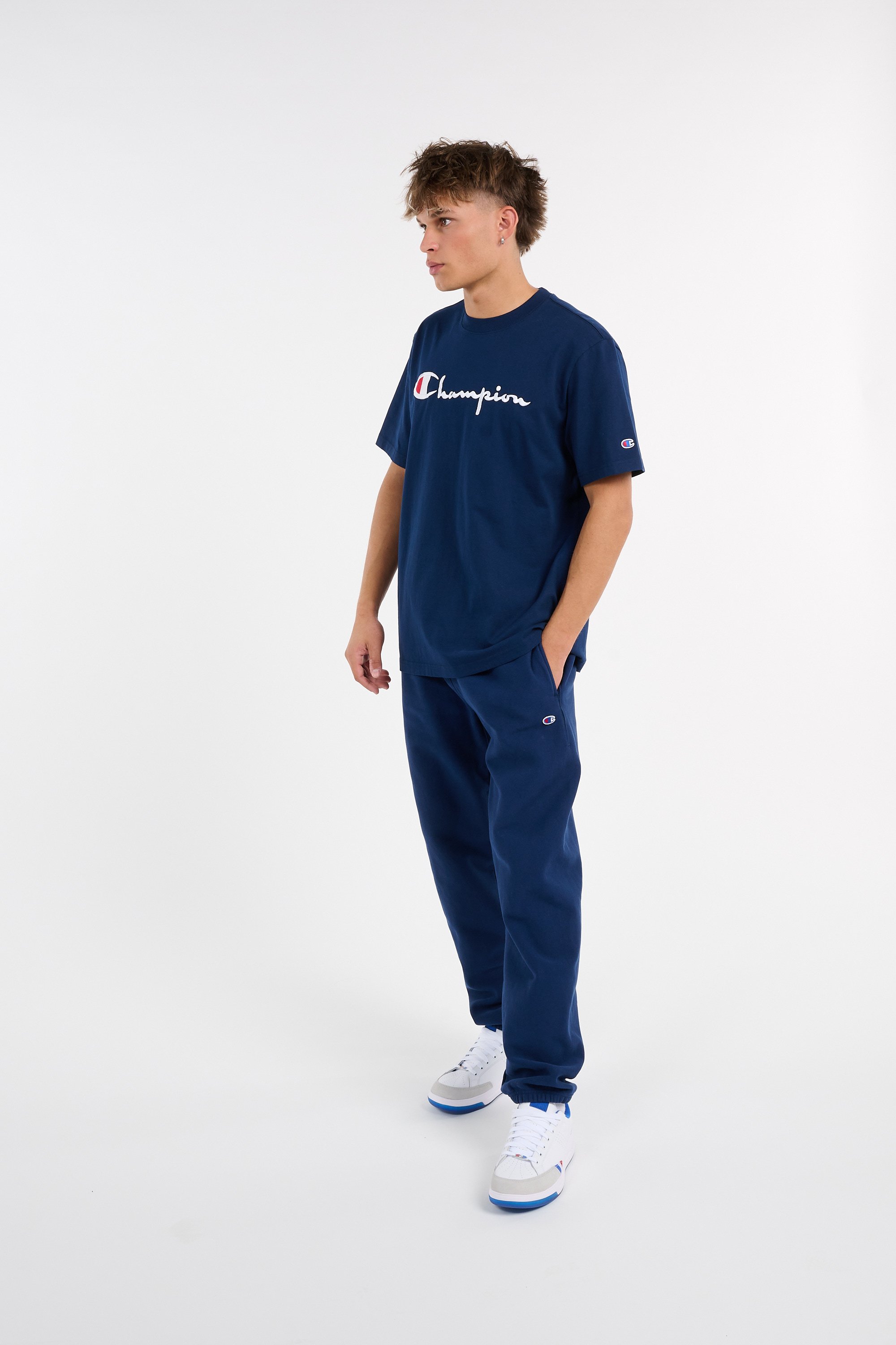 Regular-fit round-neck cotton T-shirt CHAMPION Blue