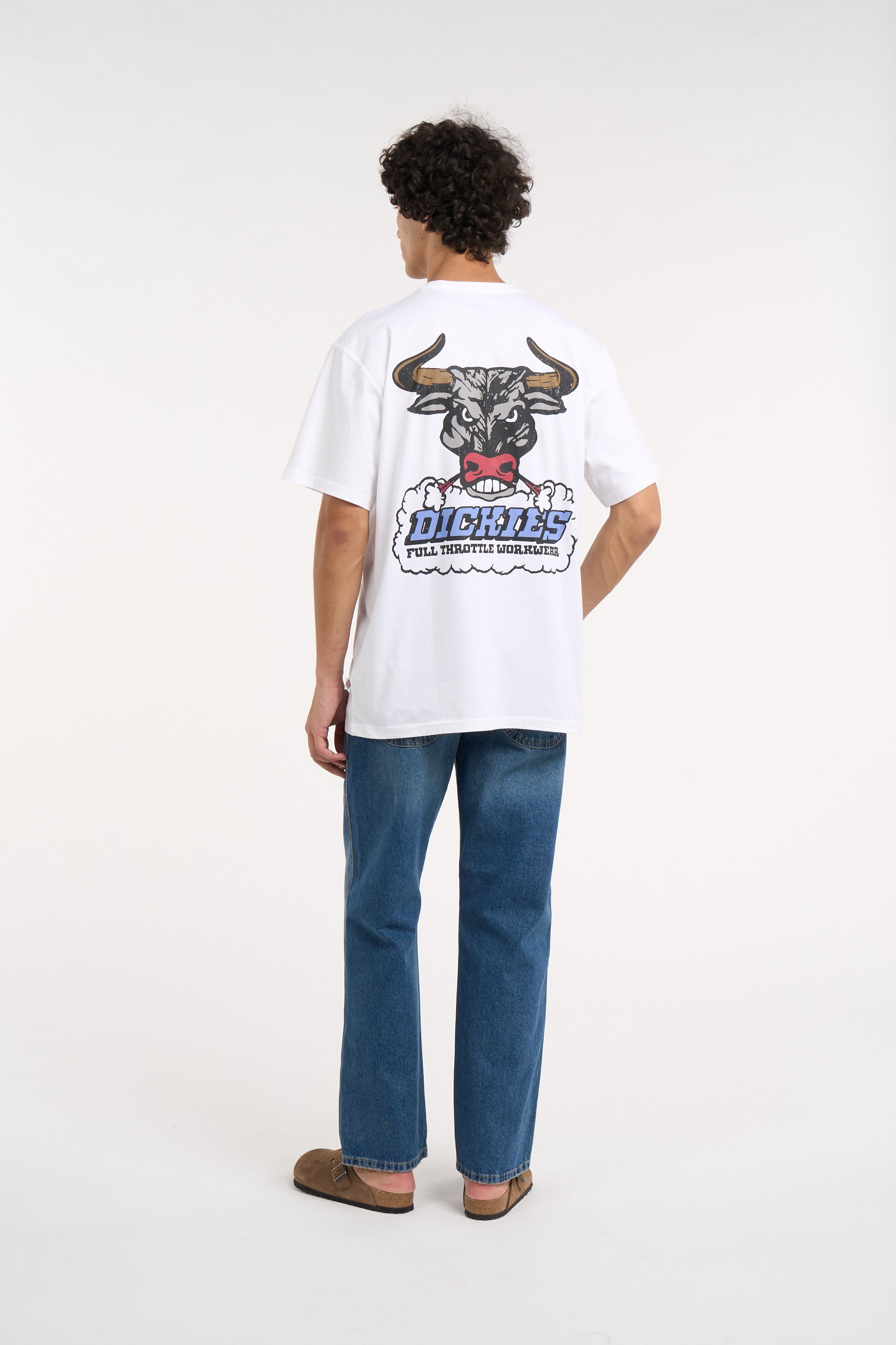 Regular-fit round-neck cotton T-shirt | White DICKIES Men