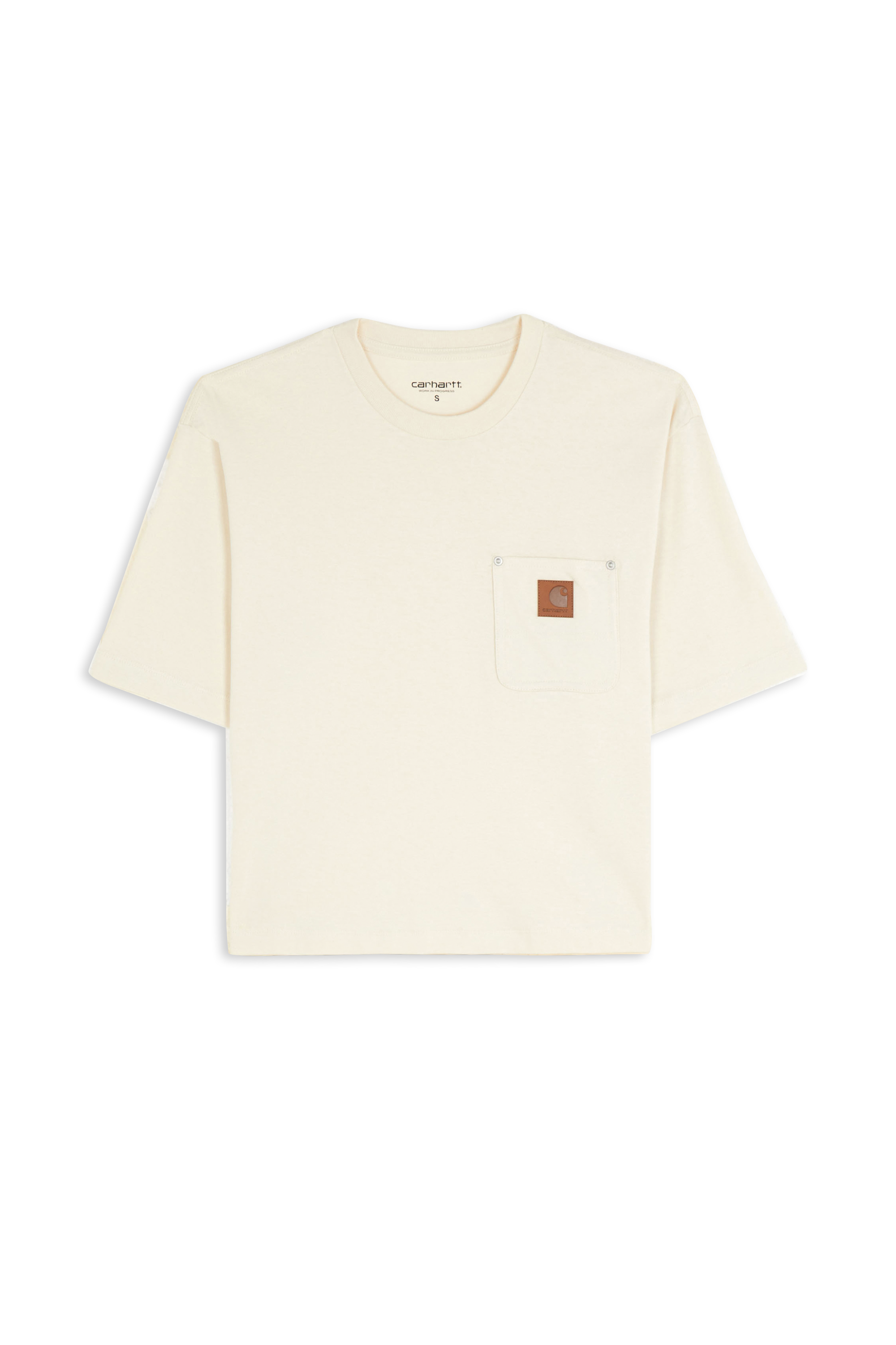 Regular-fit round-neck cotton T-shirt Beige