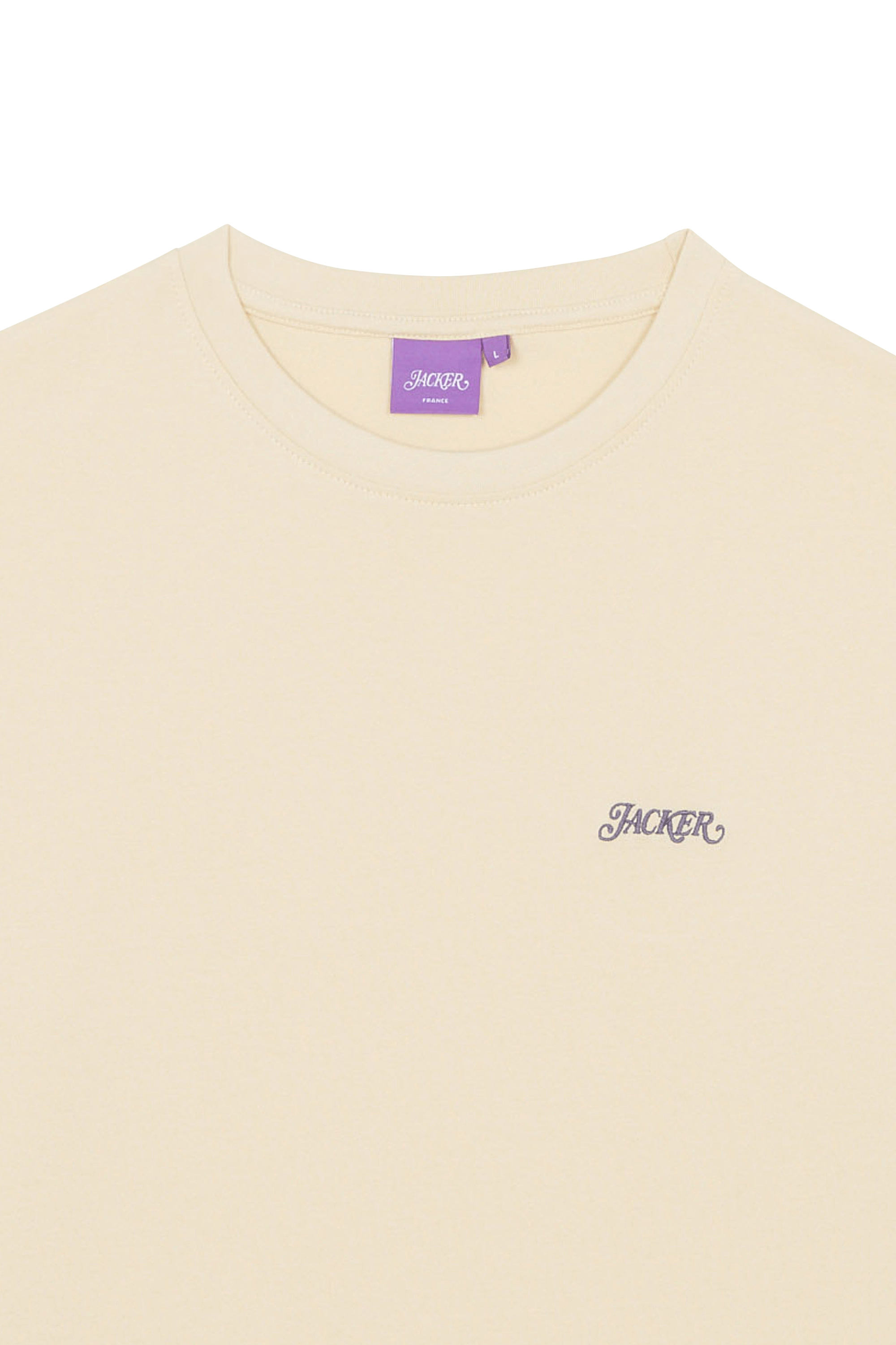 Regular-fit round-neck cotton T-shirt Beige