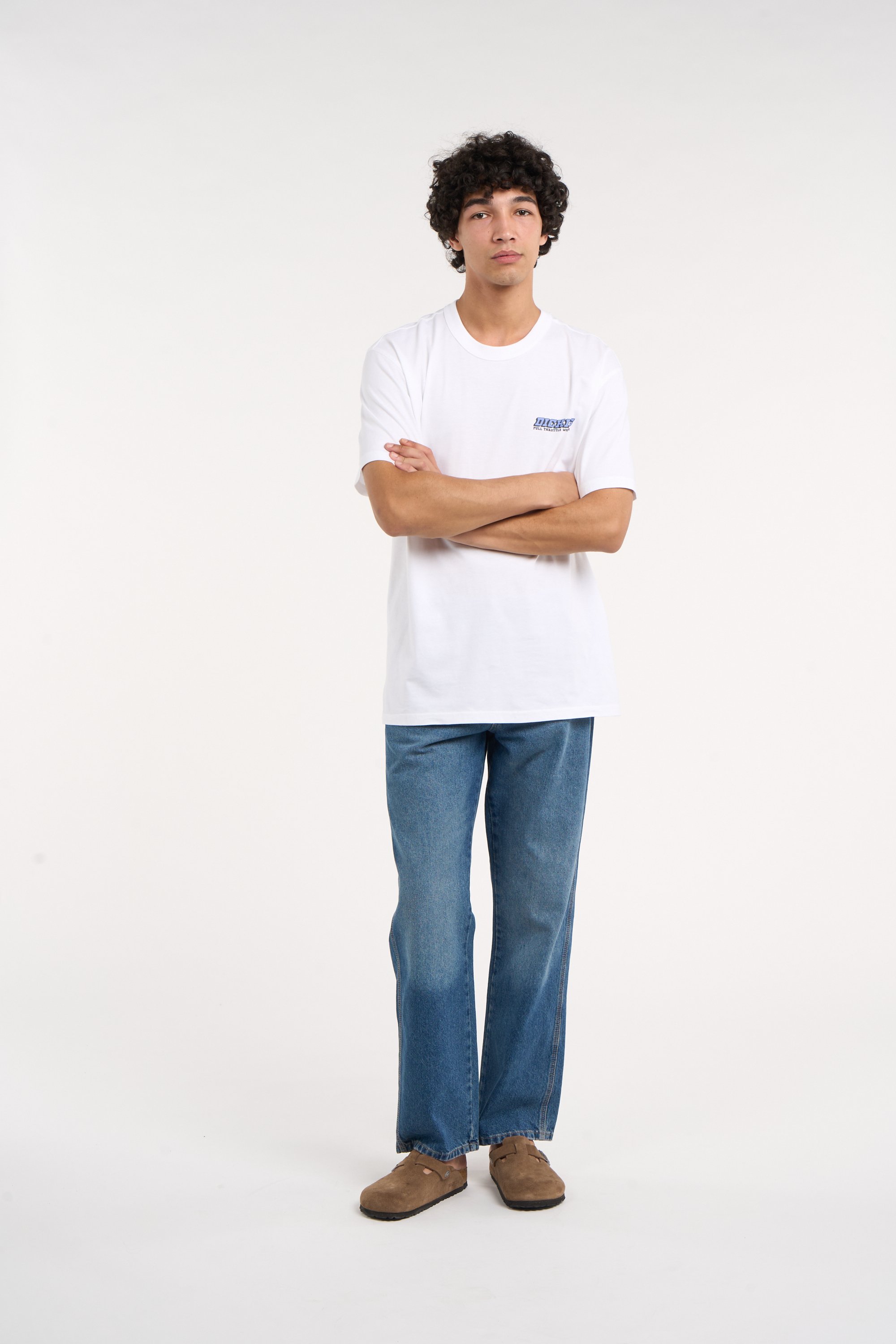 Regular-fit round-neck cotton T-shirt | White DICKIES Men