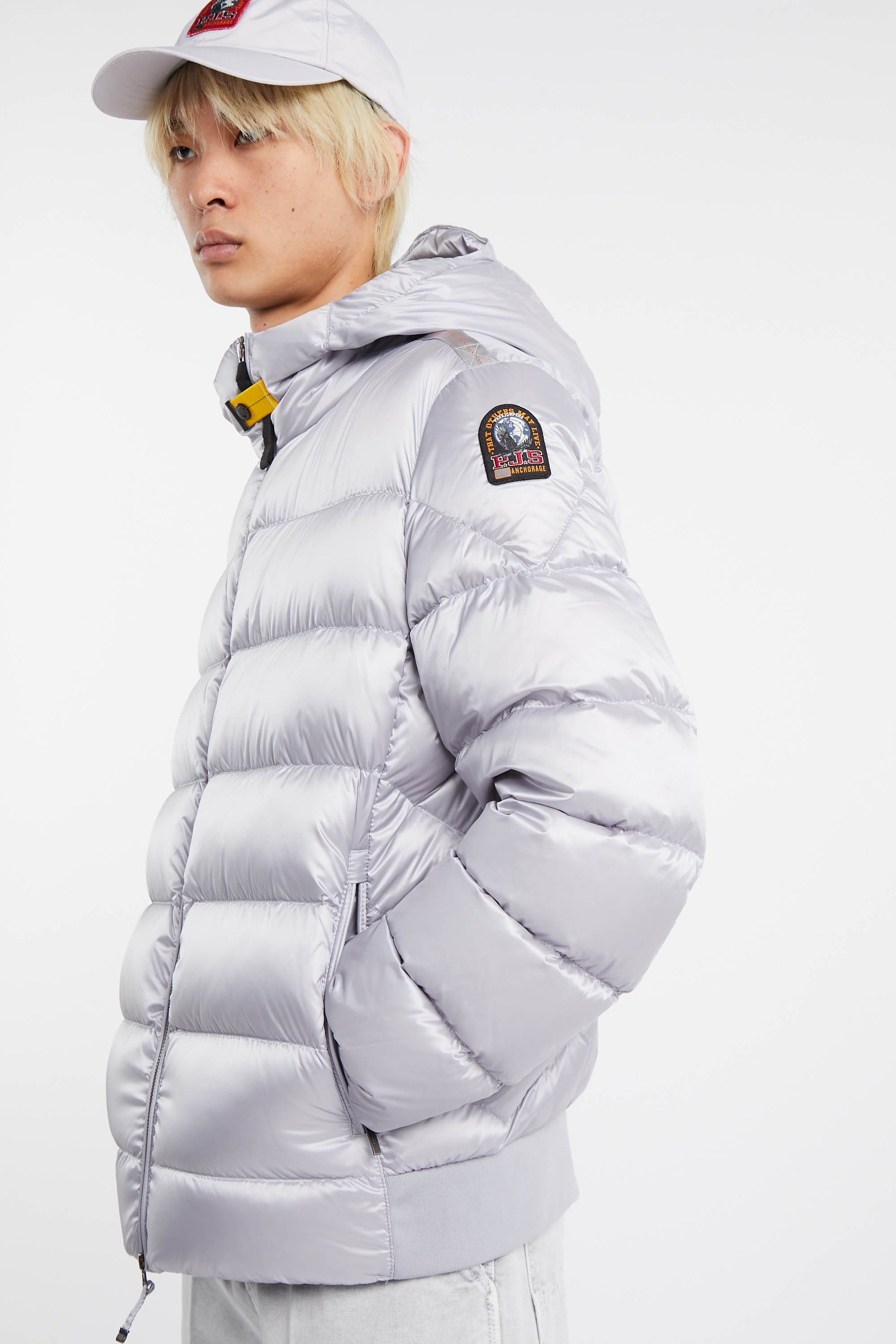 Lightweight quilted padded jacket with high neck Grey