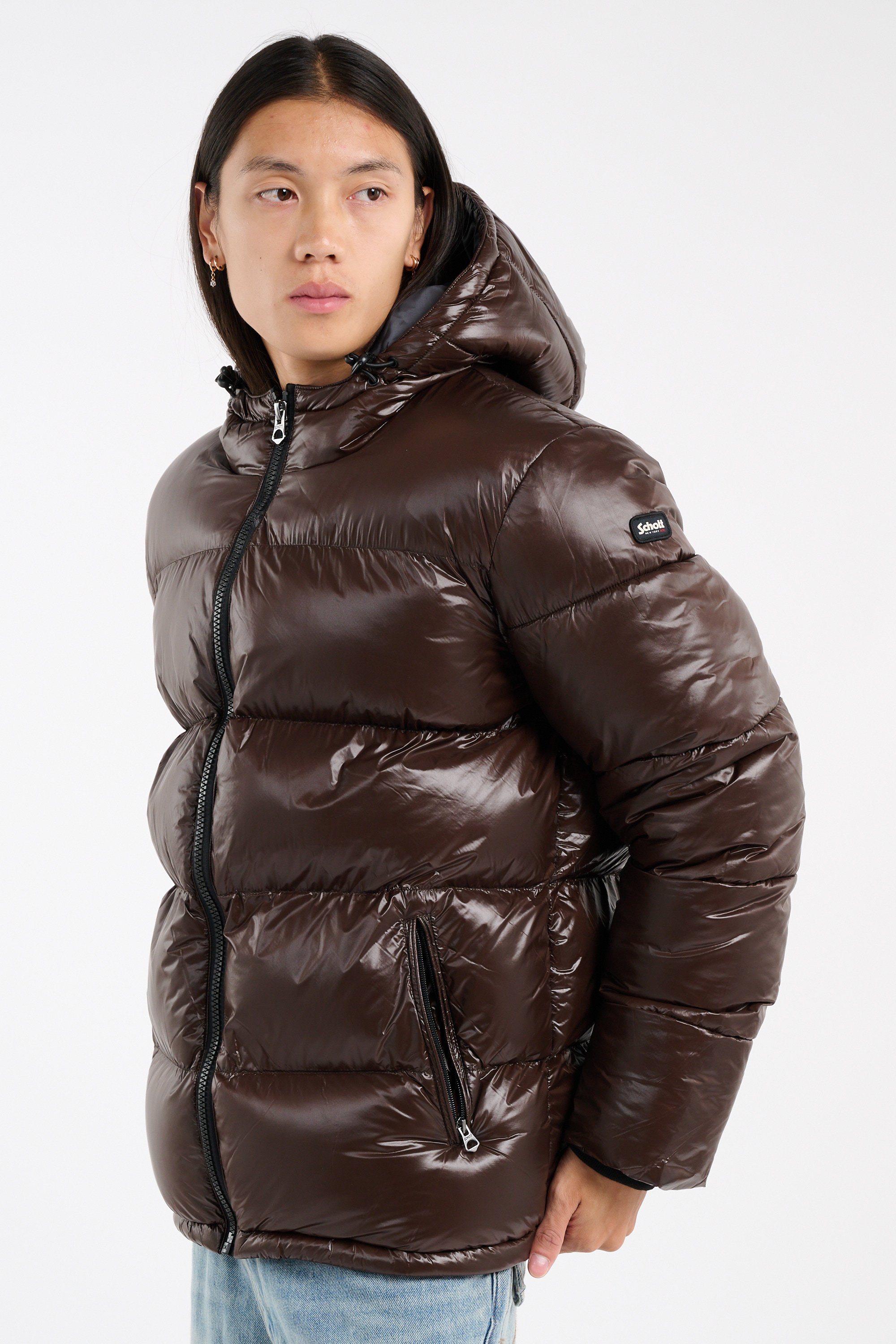 puffer coat | Brown SCHOTT Men
