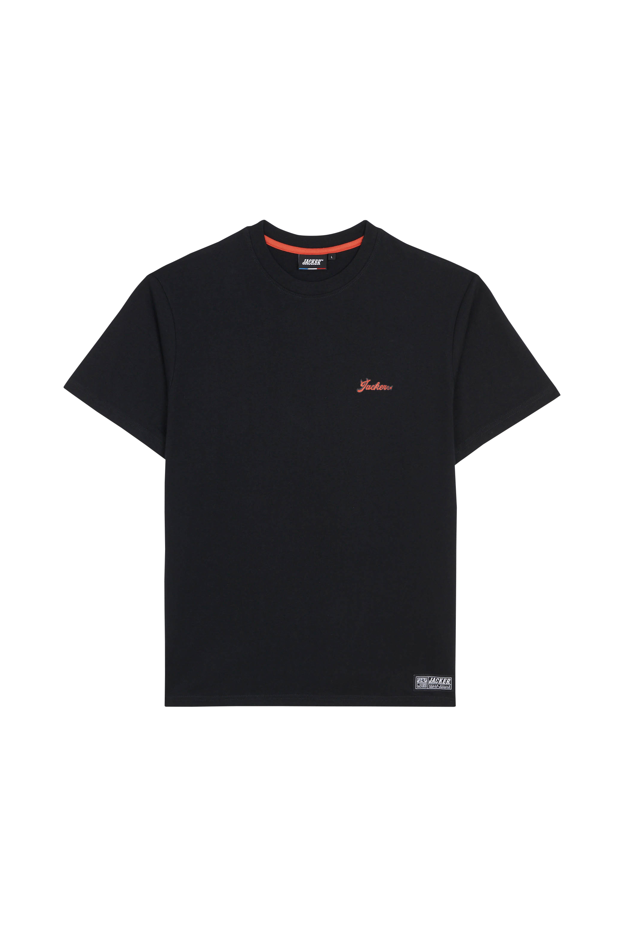 Regular-fit round-neck cotton T-shirt Black