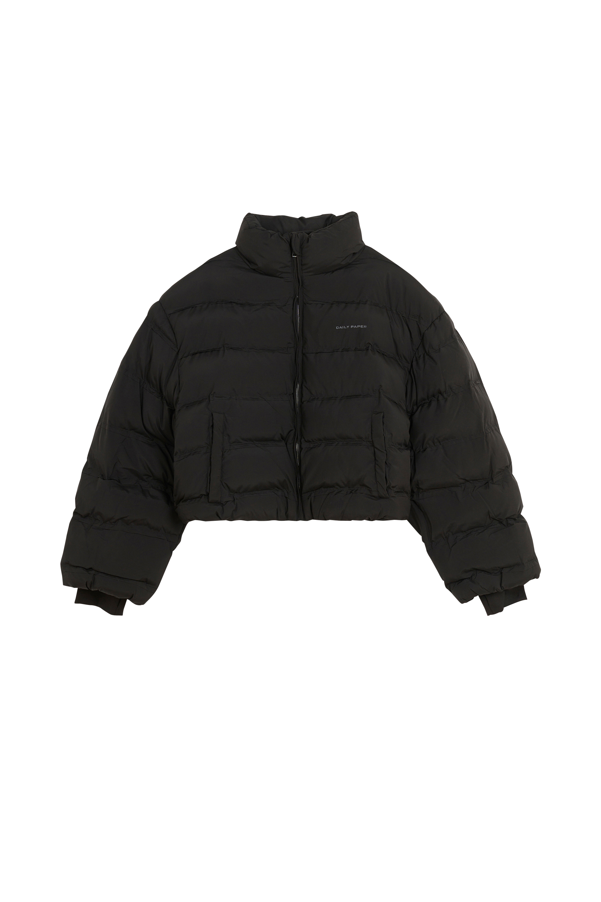 Lightweight quilted padded jacket with high neck Black