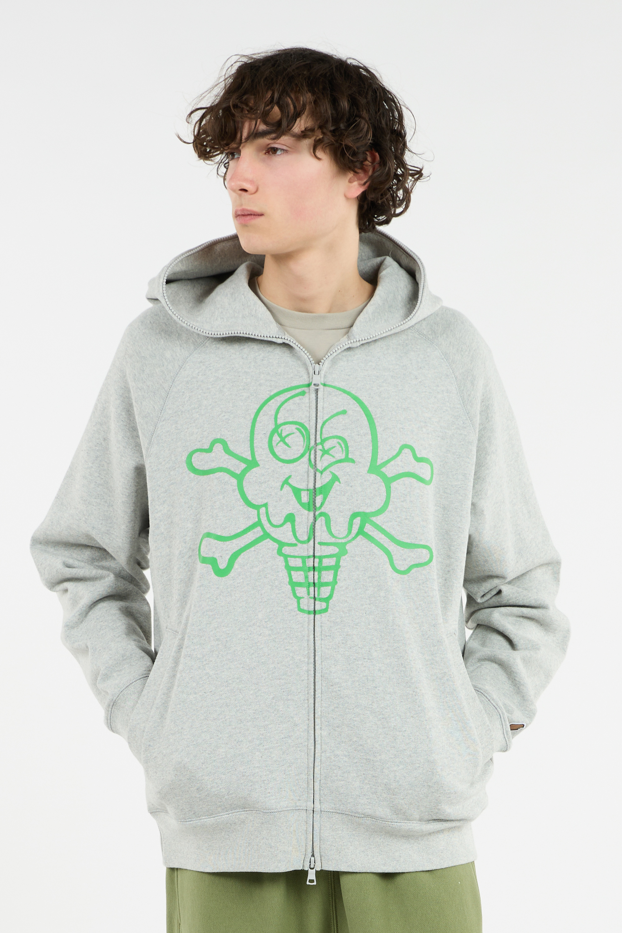 Zippered hoodie Grey