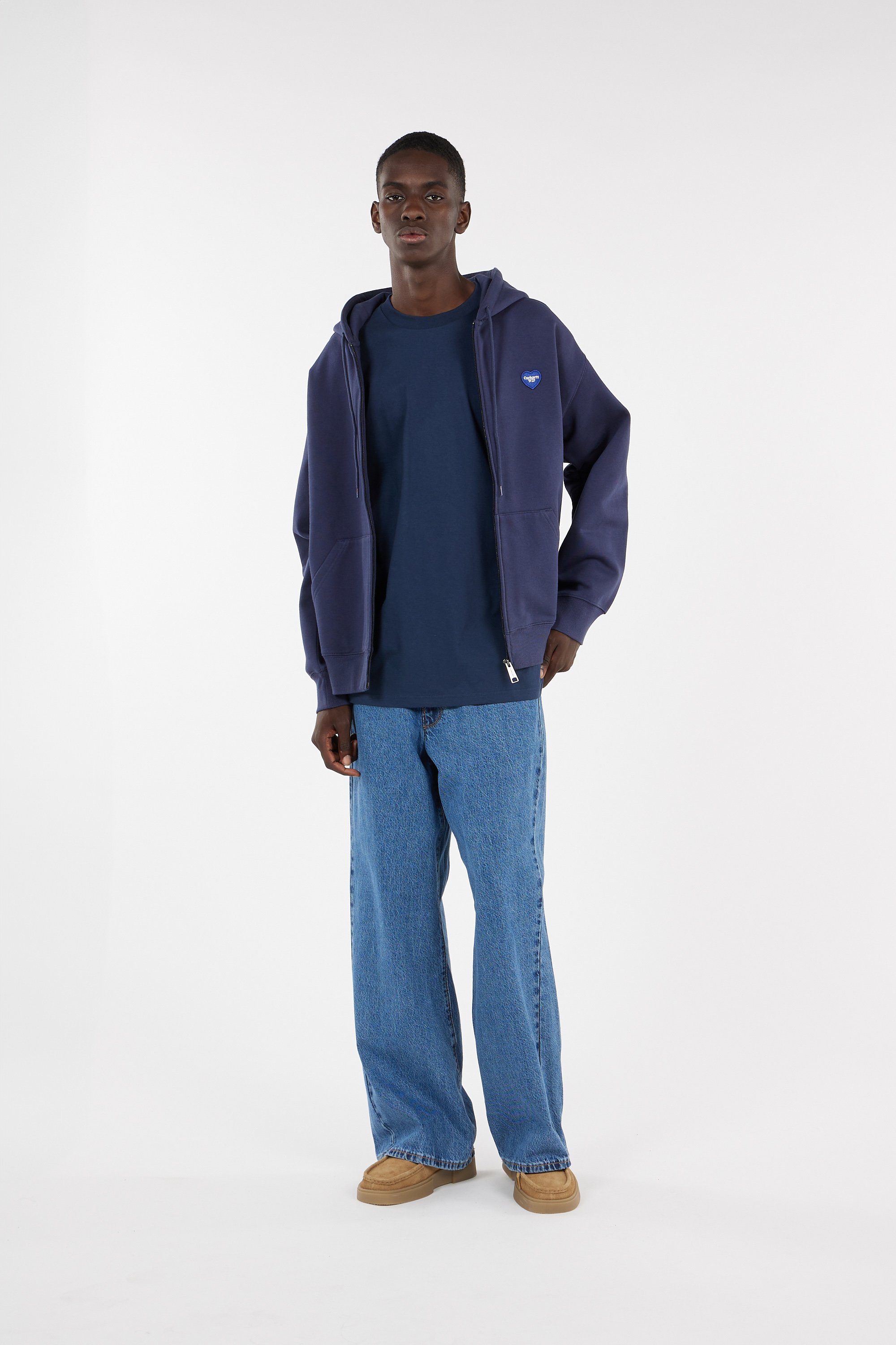 Regular-Fit zip-Up cotton-Blend hoodie with pony player