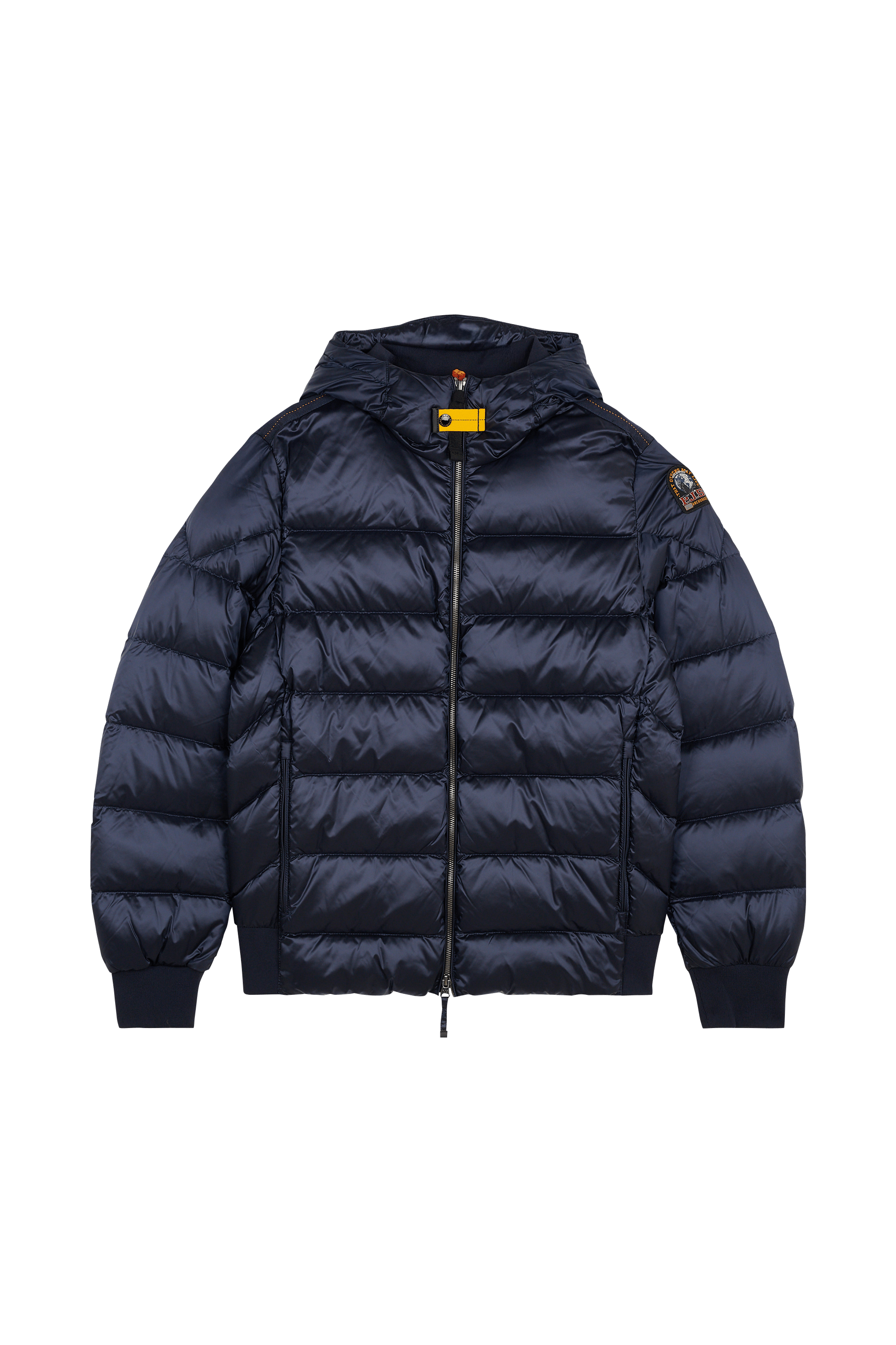 Zipped high-neck colorblock padded jacket with hood PHARRELL Blue navy