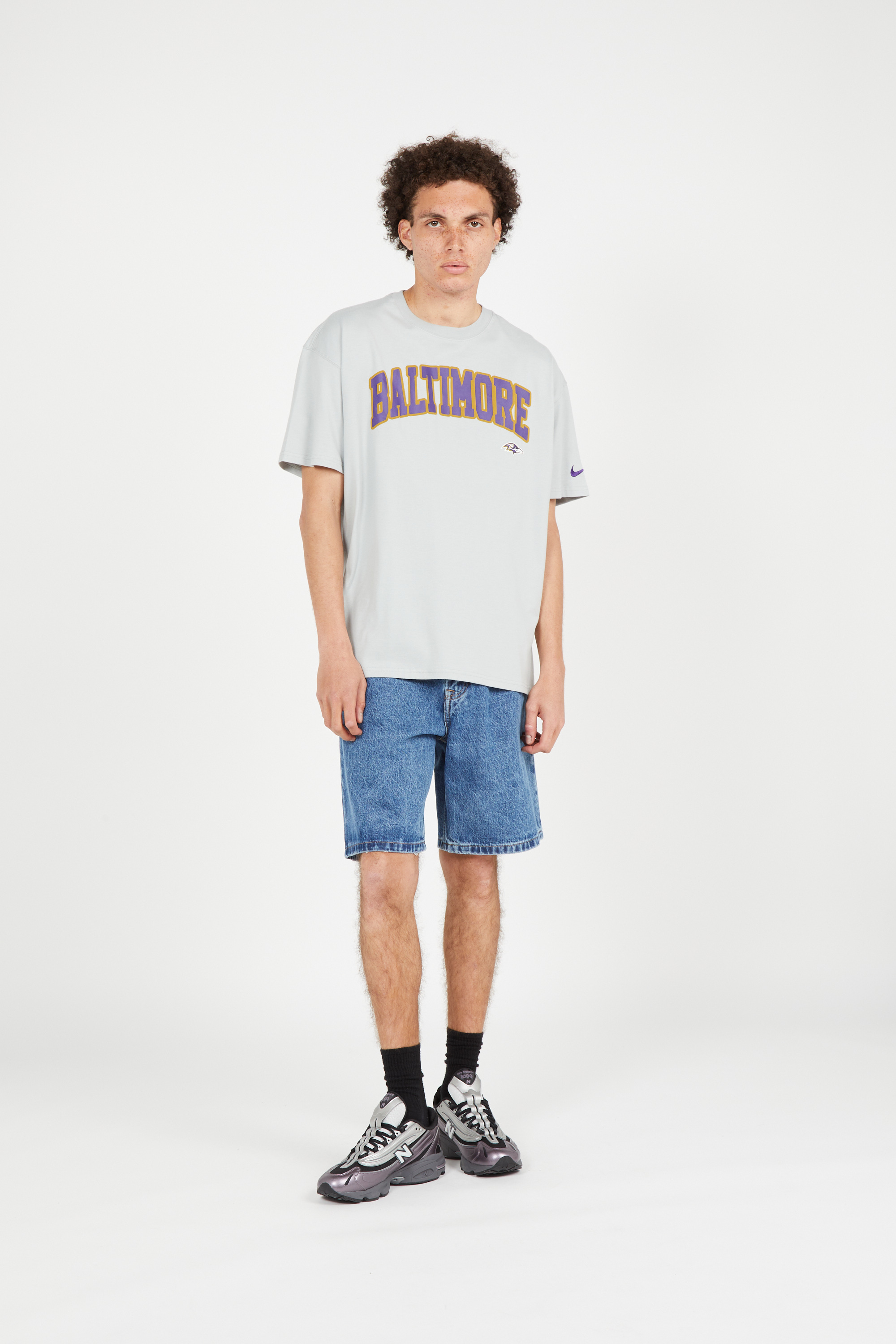 Regular-fit round-neck cotton T-shirt Grey
