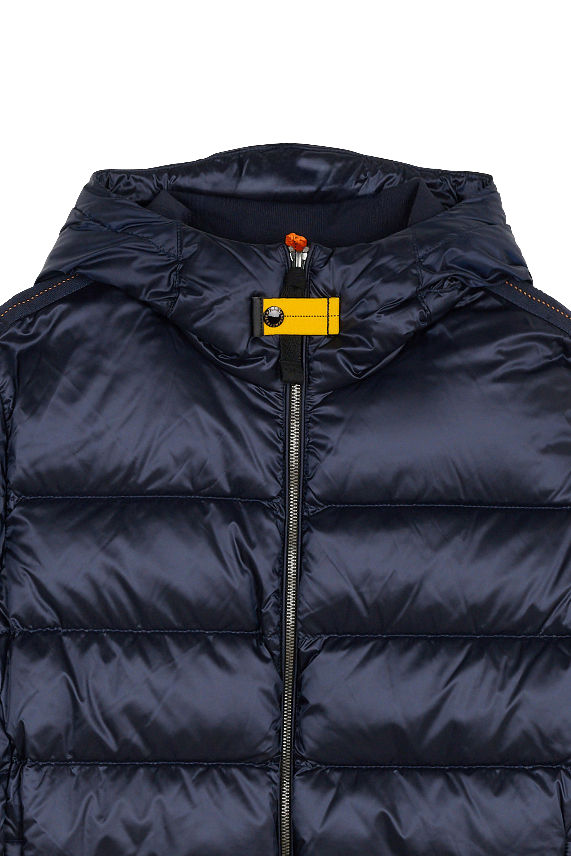 Zipped high-neck colorblock padded jacket with hood | Blue PARAJUMPERS Men
