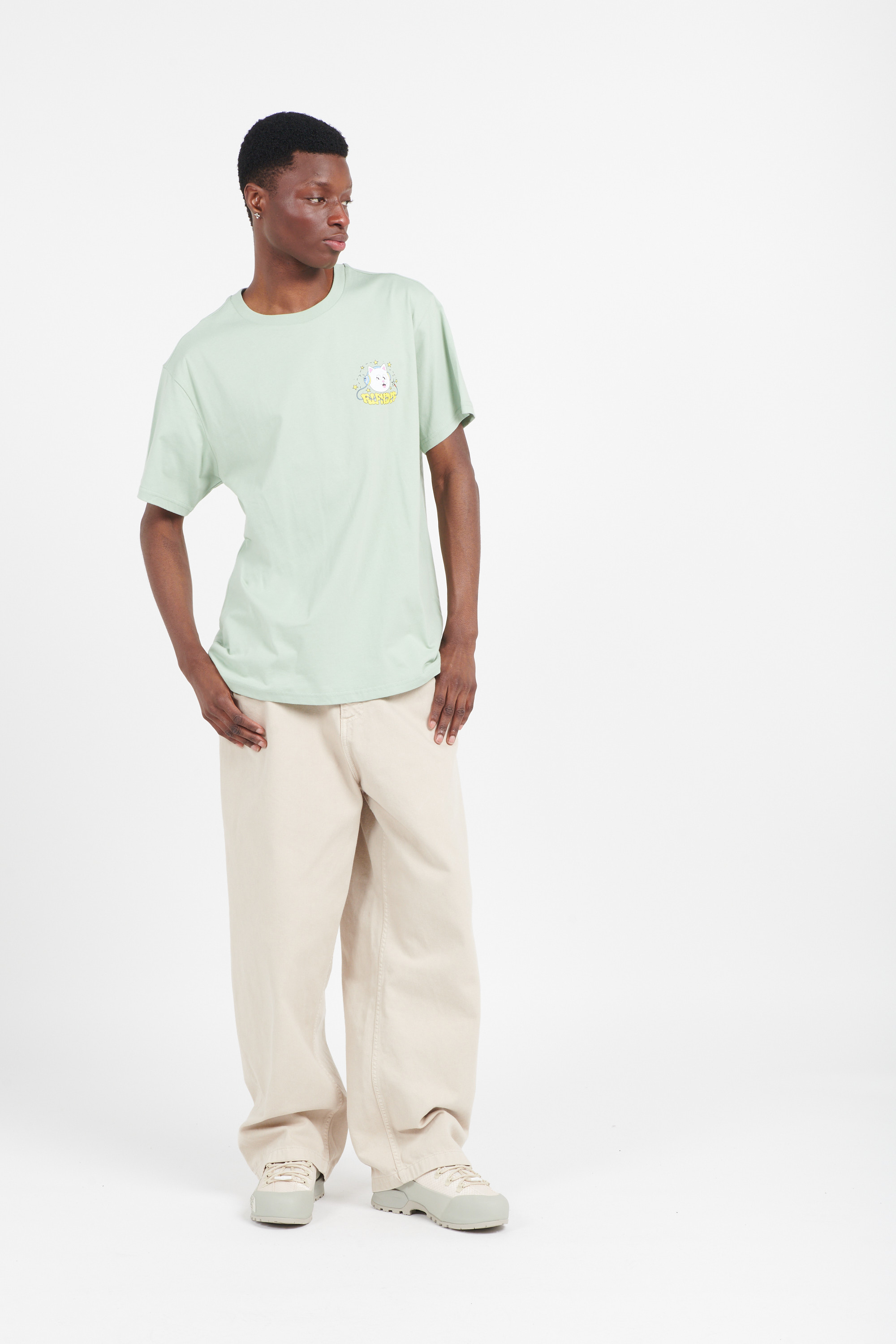 Regular-fit round-neck cotton T-shirt Green