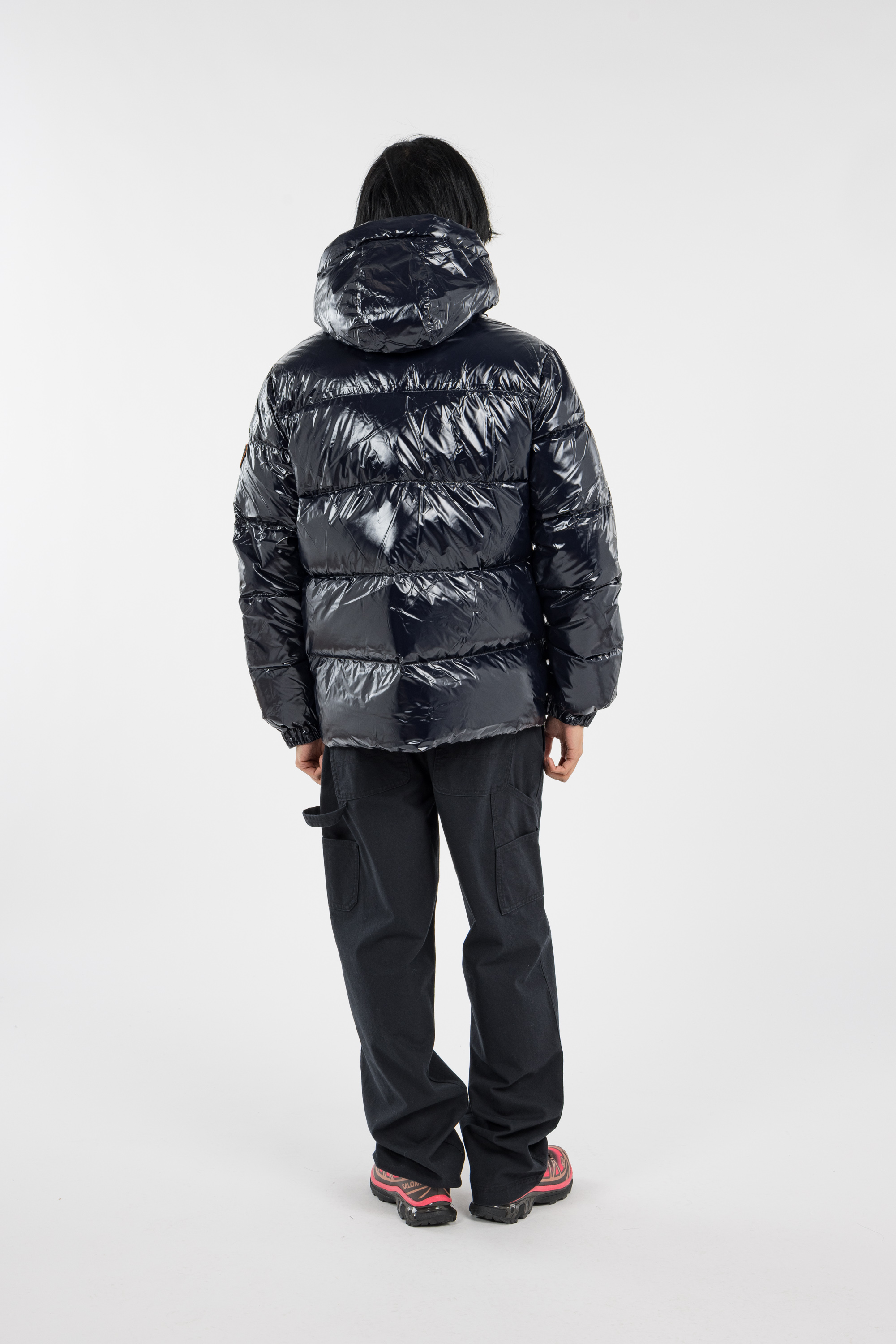 Lightweight quilted padded jacket with high neck Blue