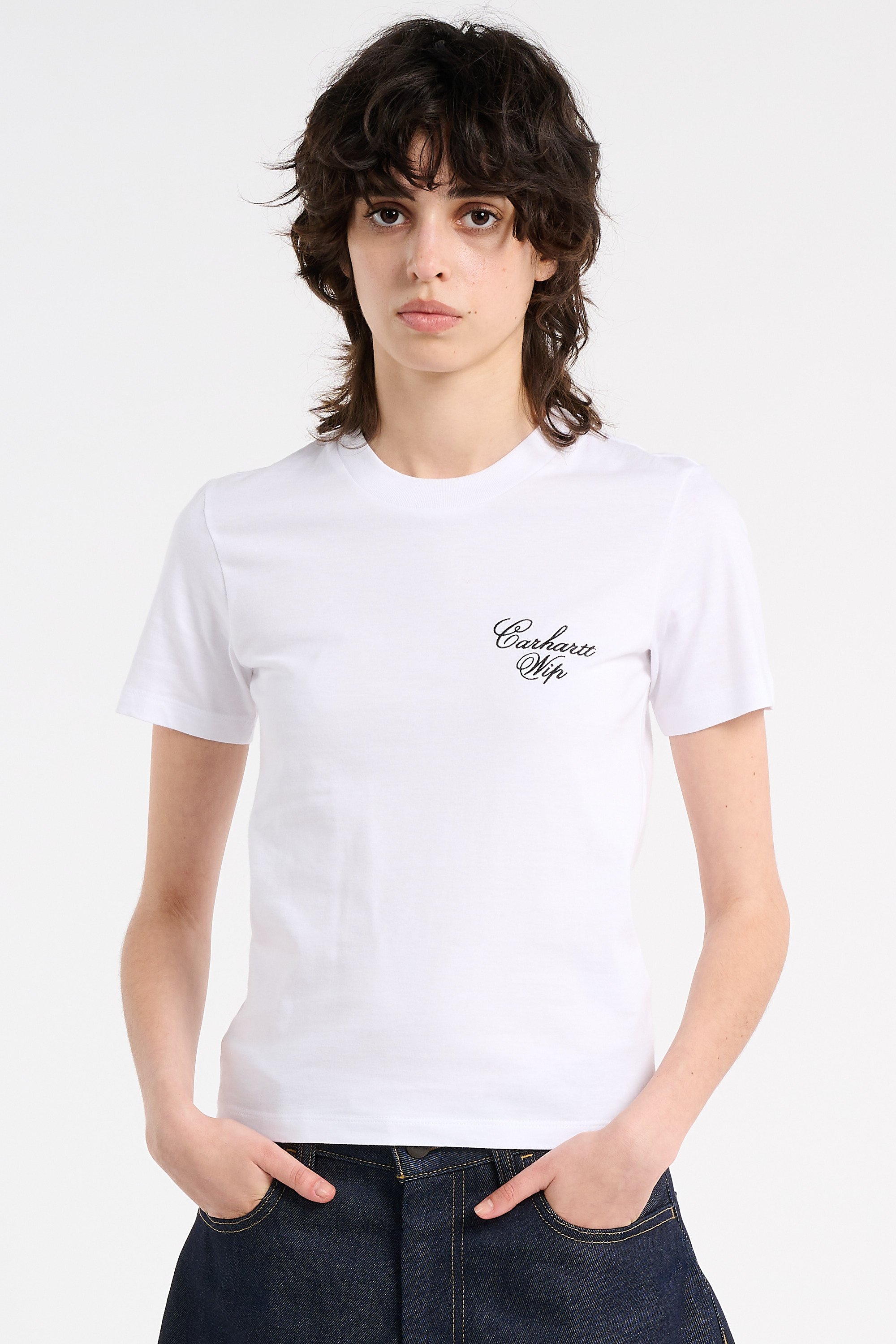 Round neck organic cotton t-shirt | White CARHARTT WIP Women