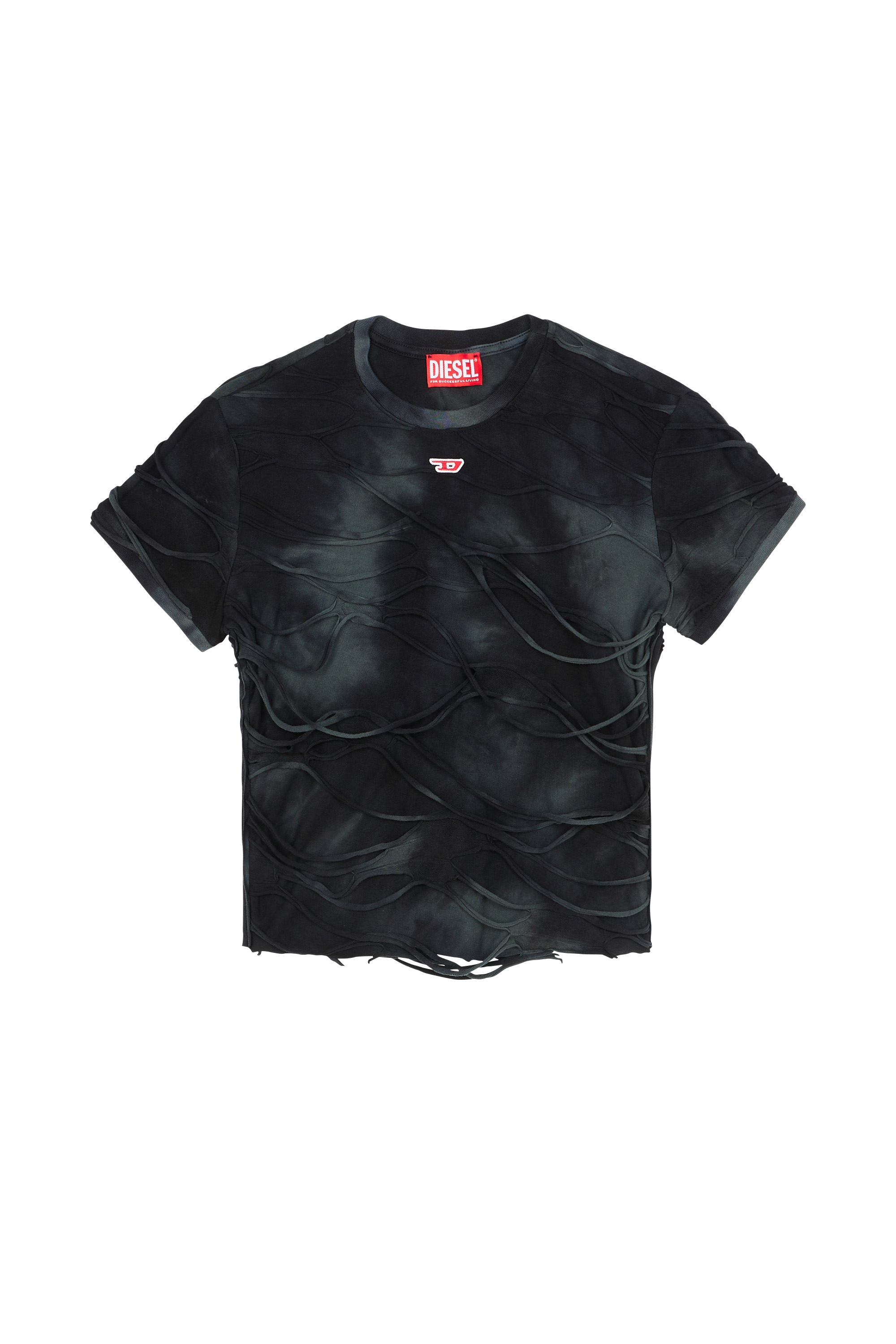 Regular-fit round-neck cotton T-shirt Black