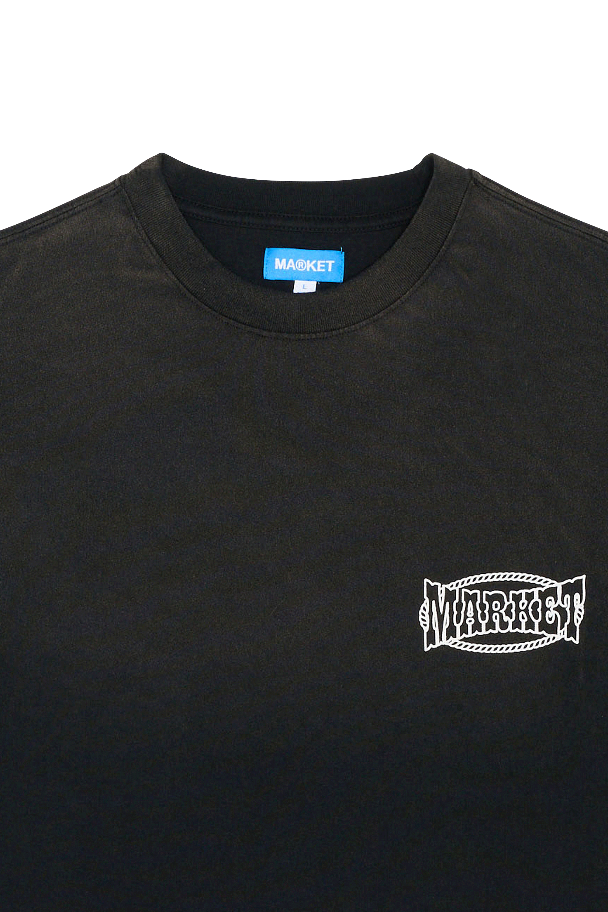 Regular-fit round-neck cotton T-shirt Black