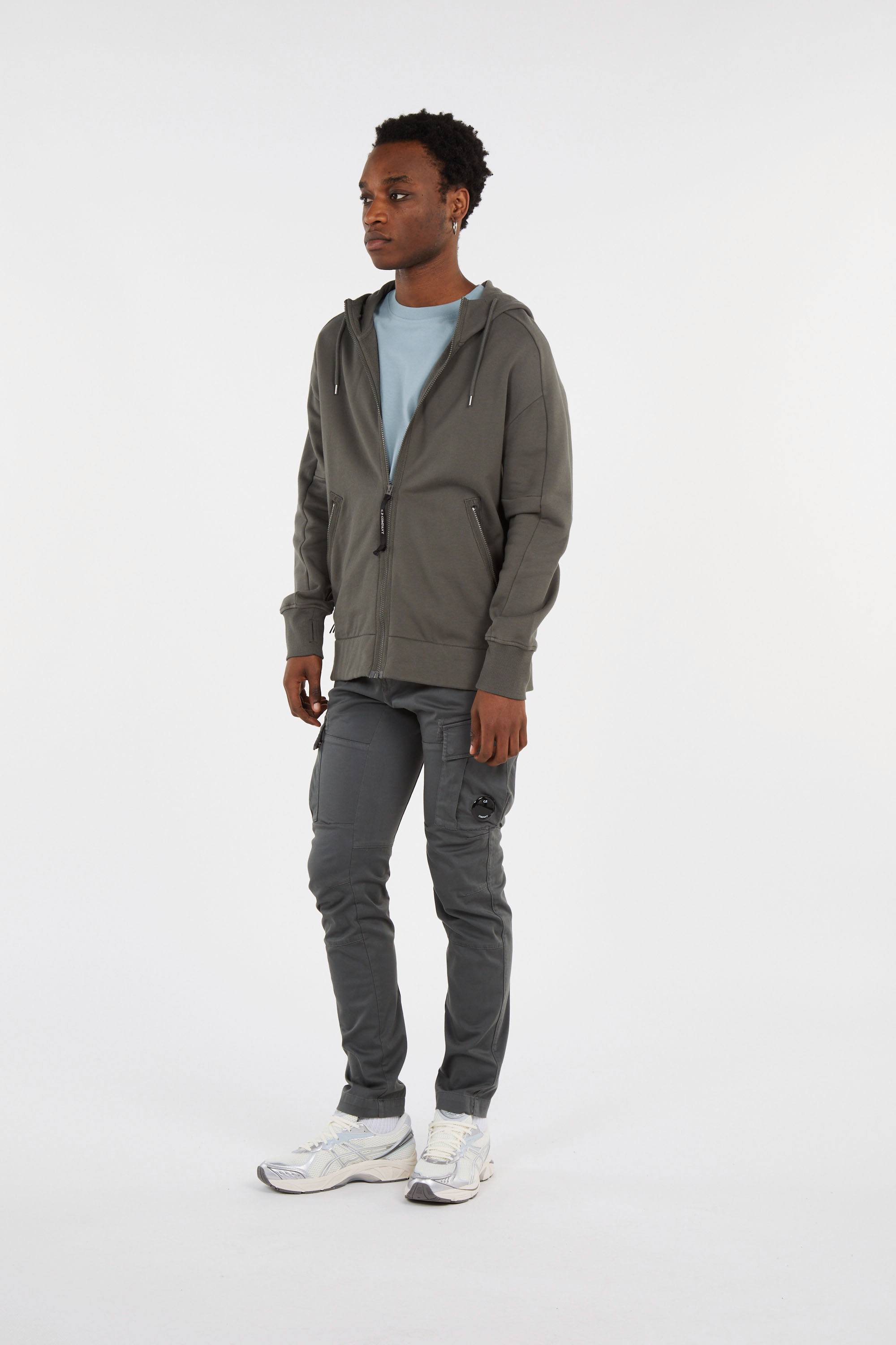 Zippered hoodie Grey