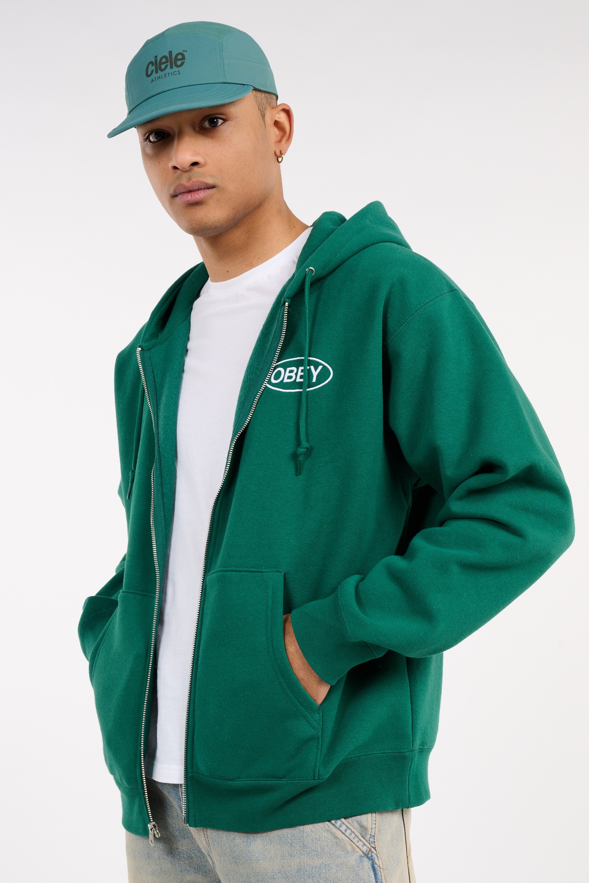 Hoodie zippé Vert