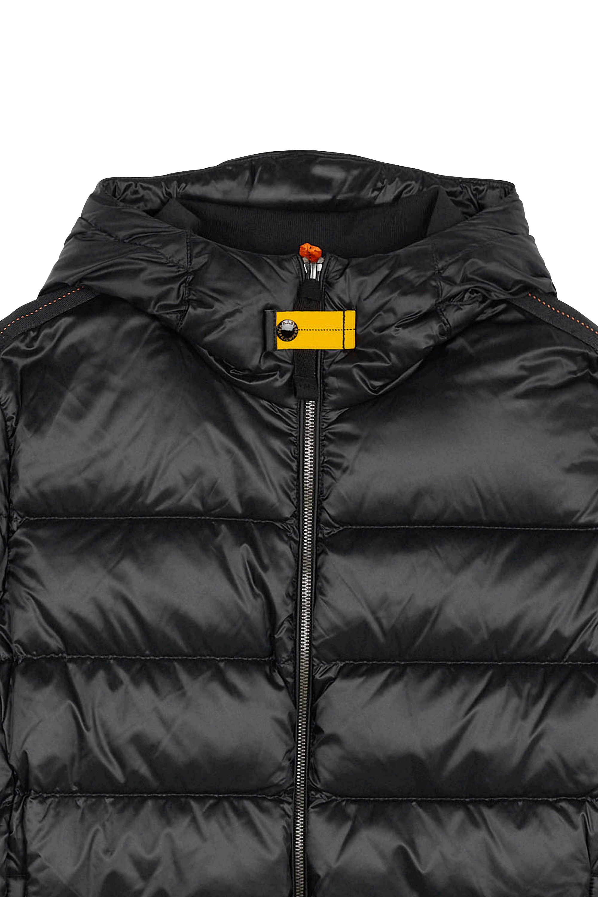 Zipped high-neck colorblock padded jacket with hood | Black PARAJUMPERS Men