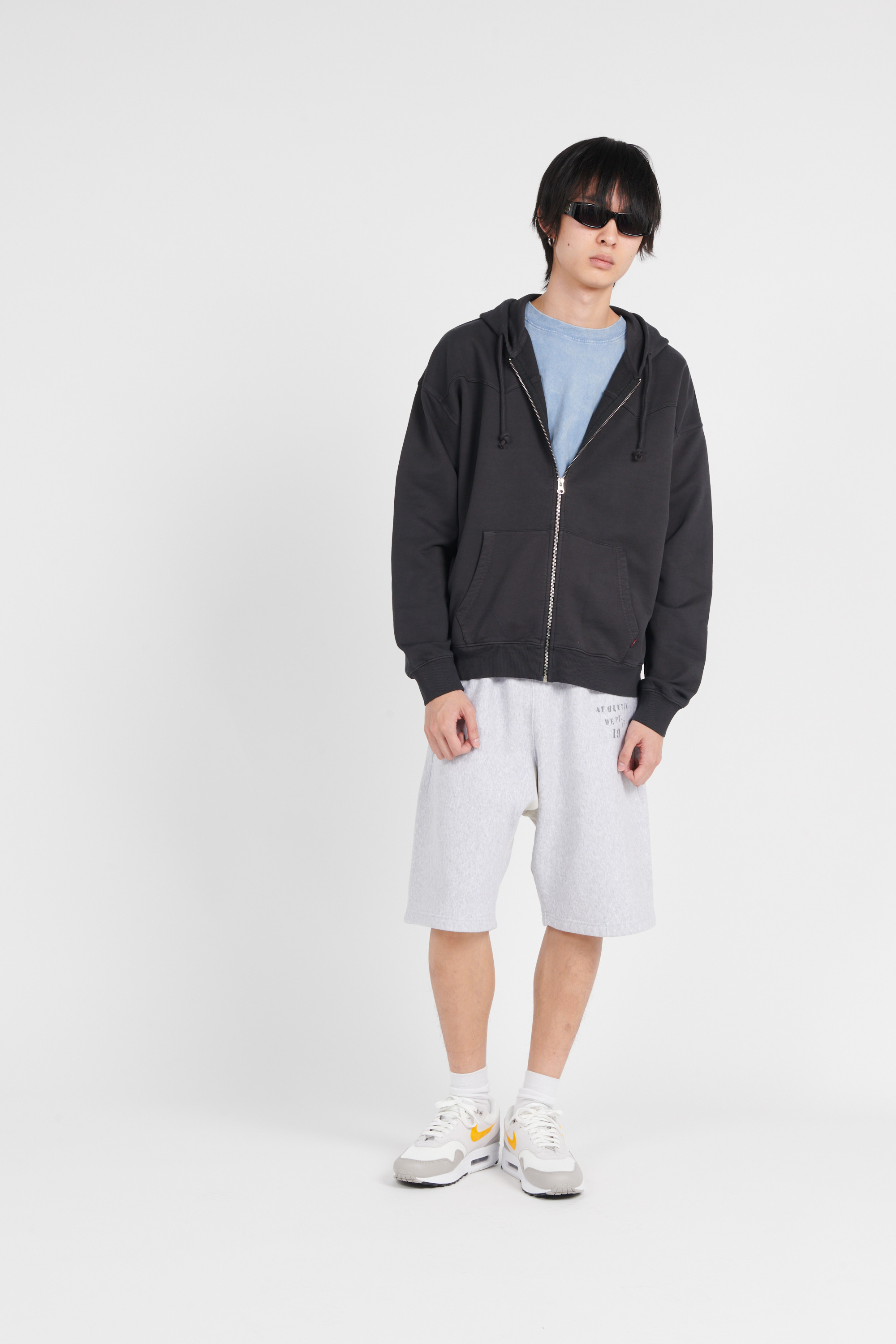 zip-up hoodie Black