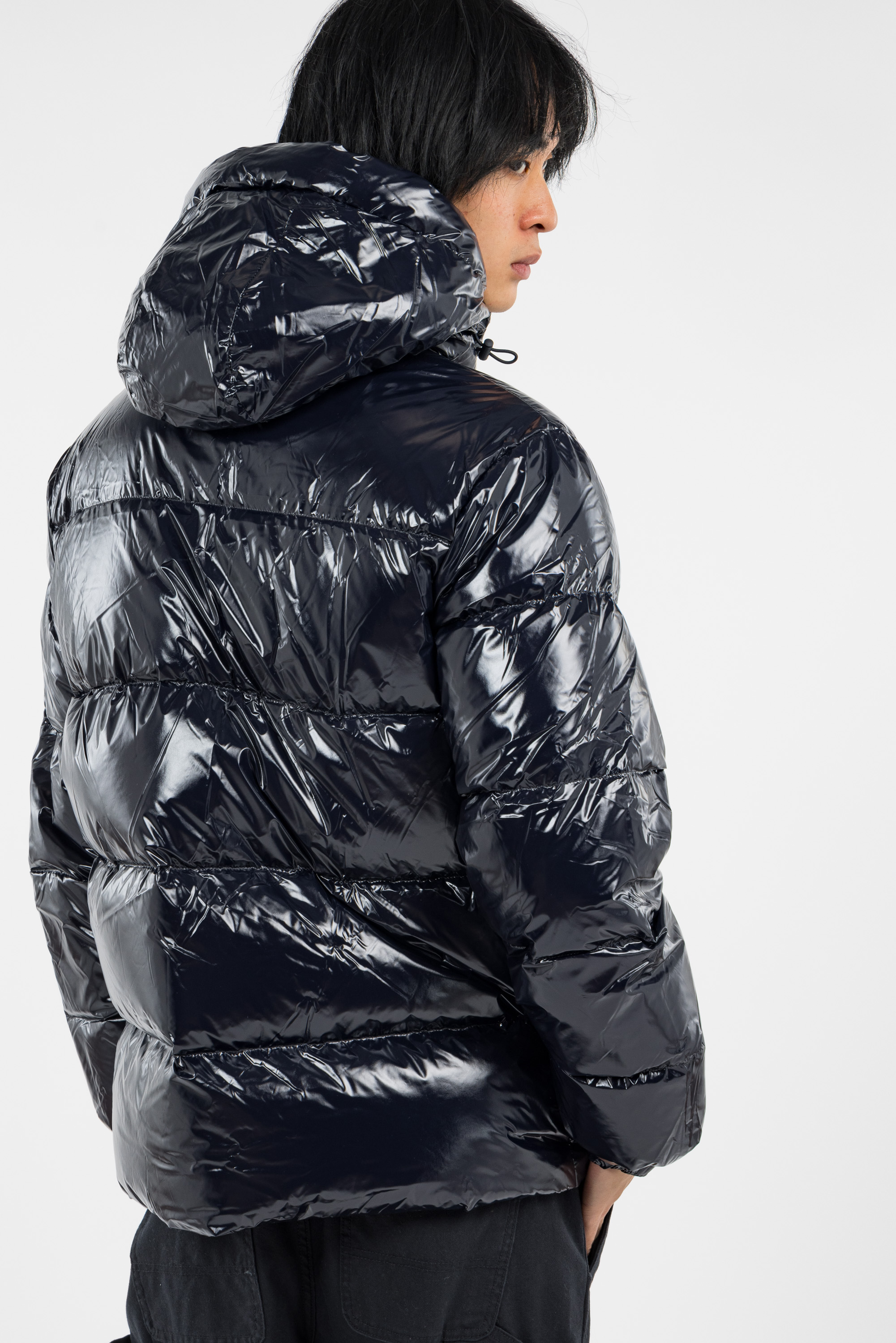 Lightweight quilted padded jacket with high neck Blue