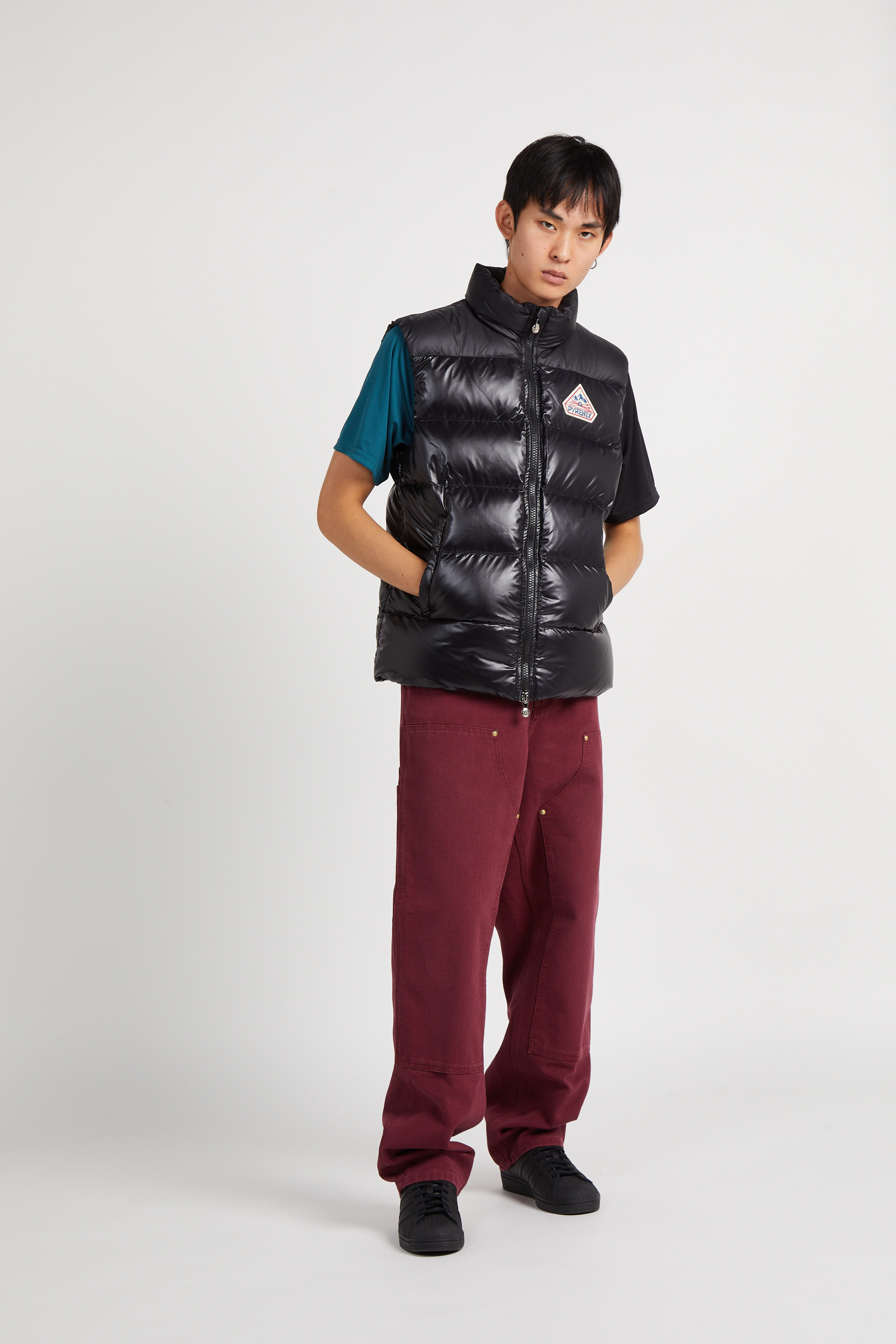Lightweight quilted padded jacket with high neck Black