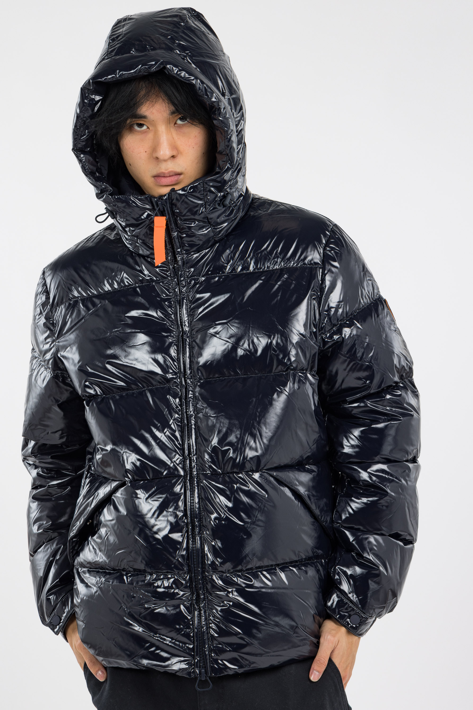 Lightweight quilted padded jacket with high neck Blue