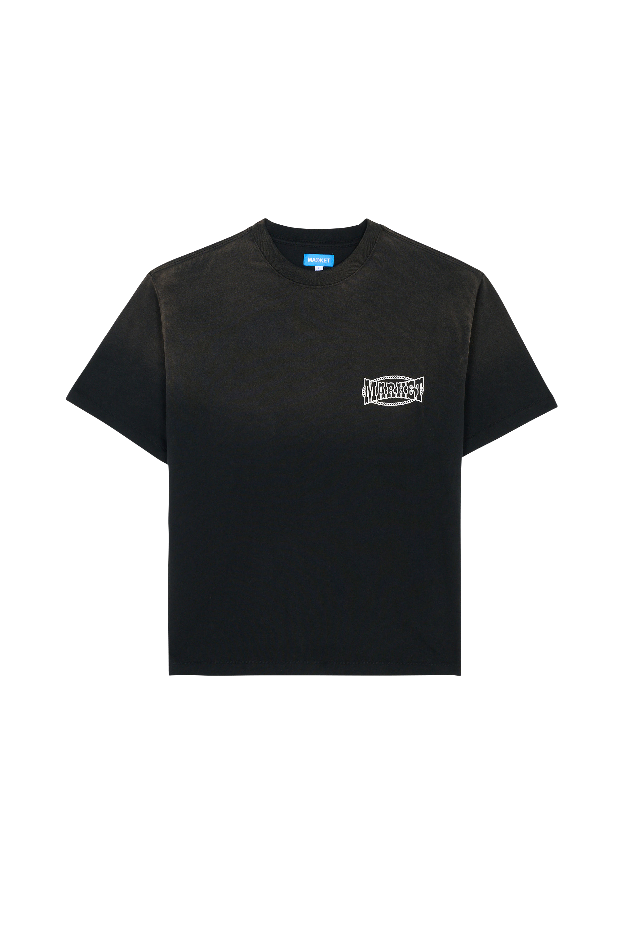 Regular-fit round-neck cotton T-shirt Black