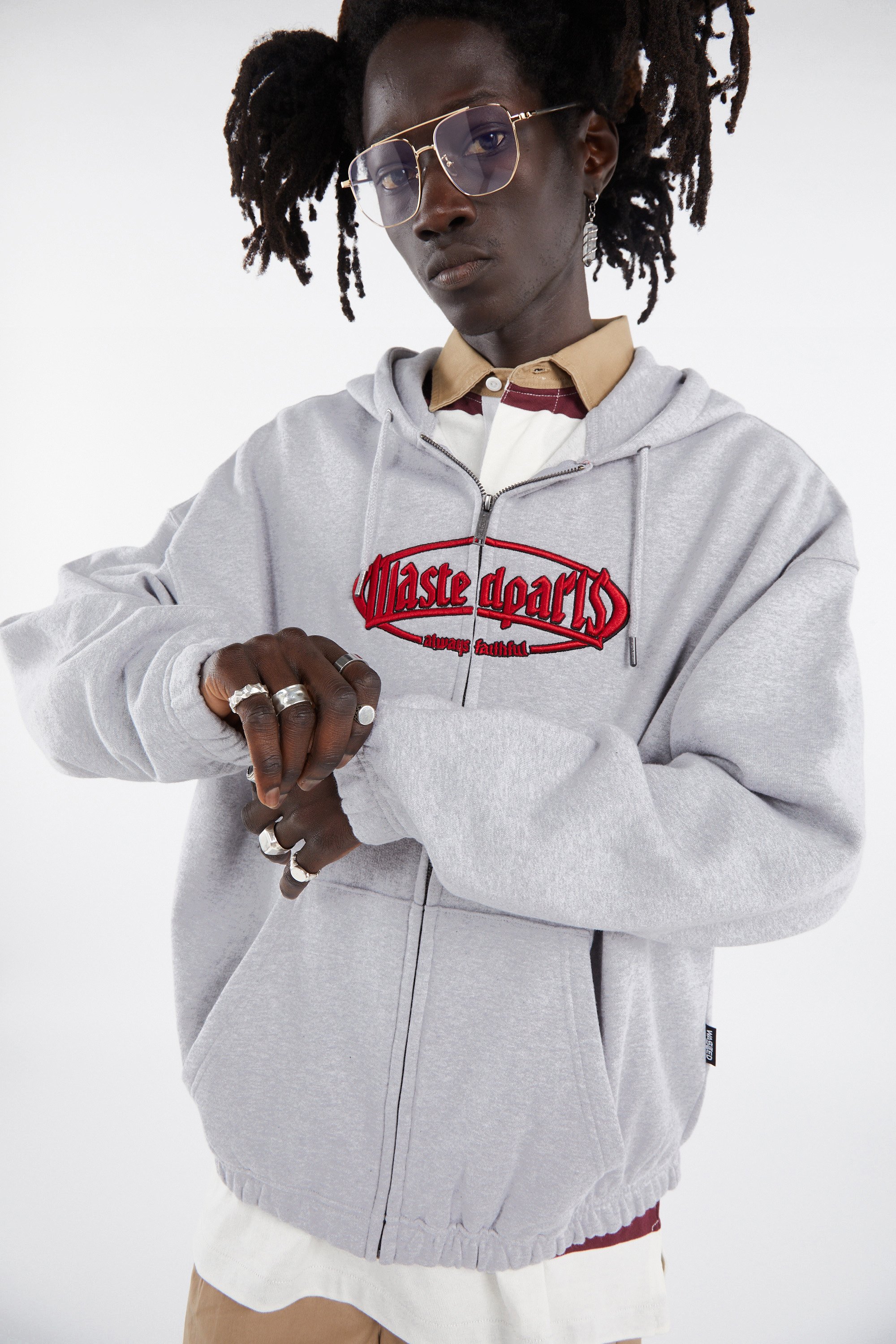 Hoodie zippé | Gris WASTED Homme