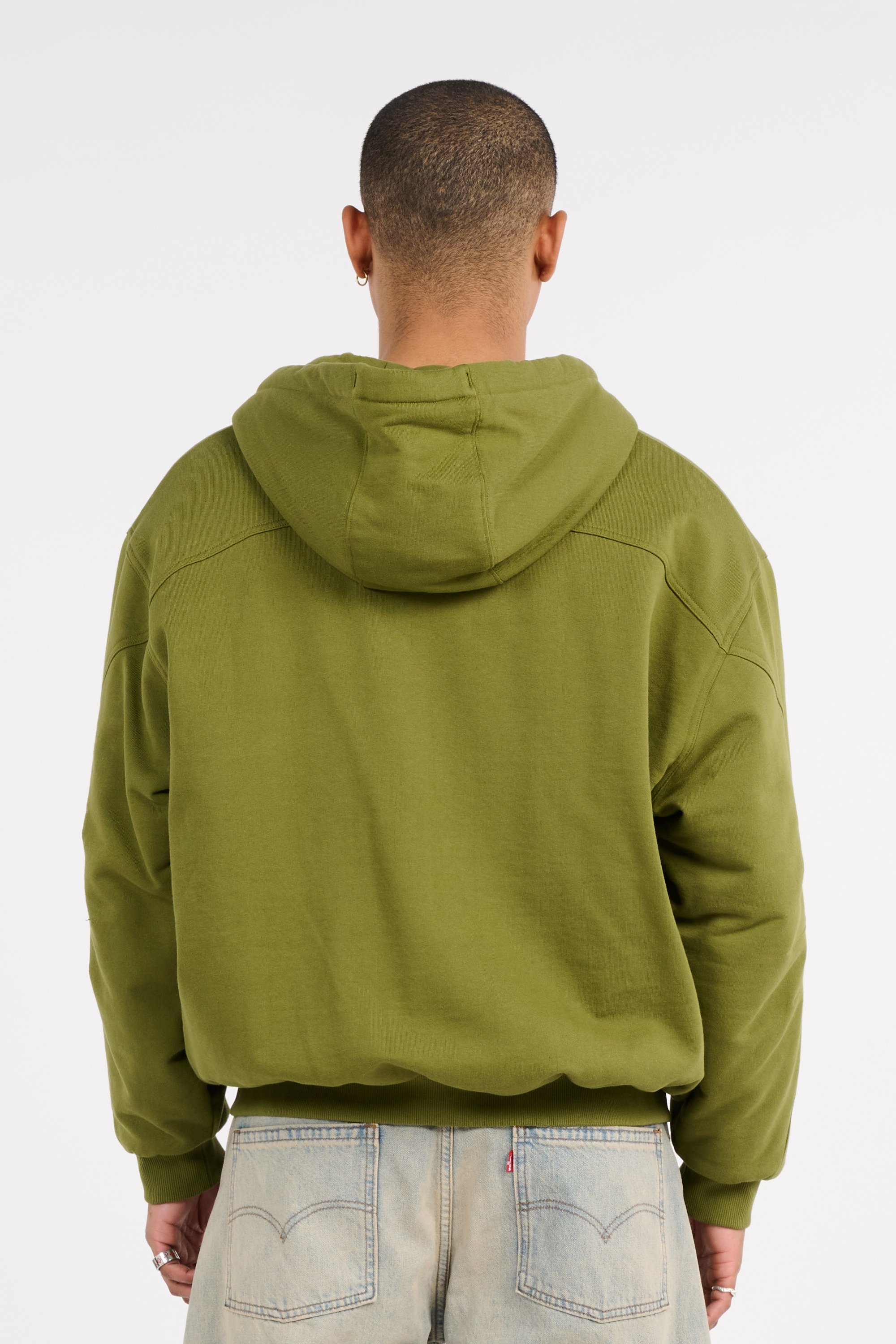 Hoodie zippé Kaki
