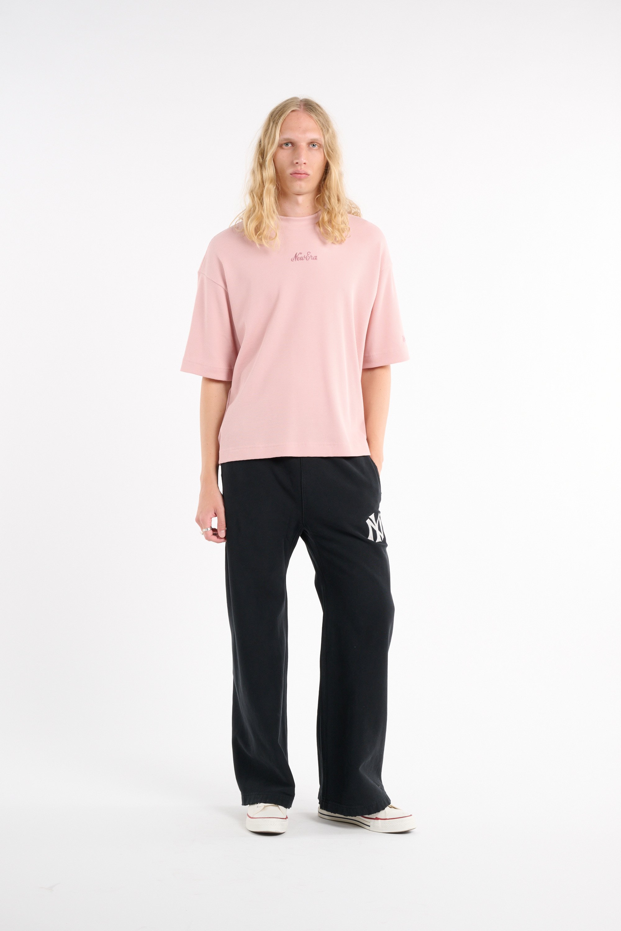 Regular-fit round-neck cotton T-shirt | Pink NEW ERA Men