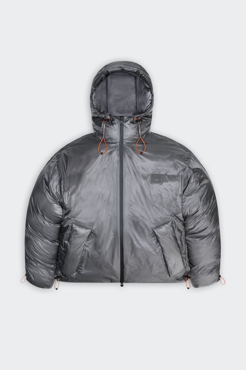 RAINS Lightweight quilted padded jacket with high neck Grey