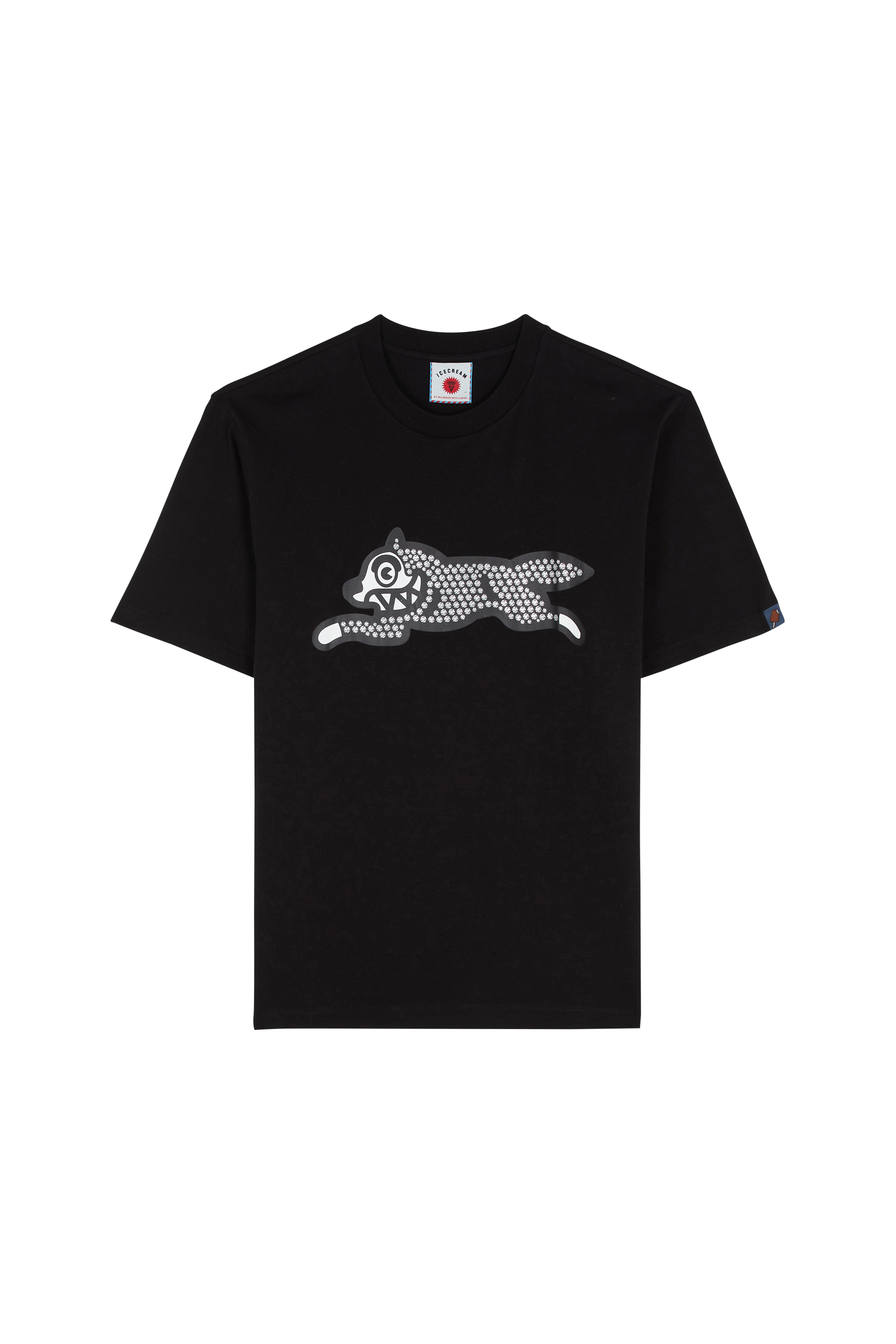 T-shirt GLITTER RUNNING DOG Black