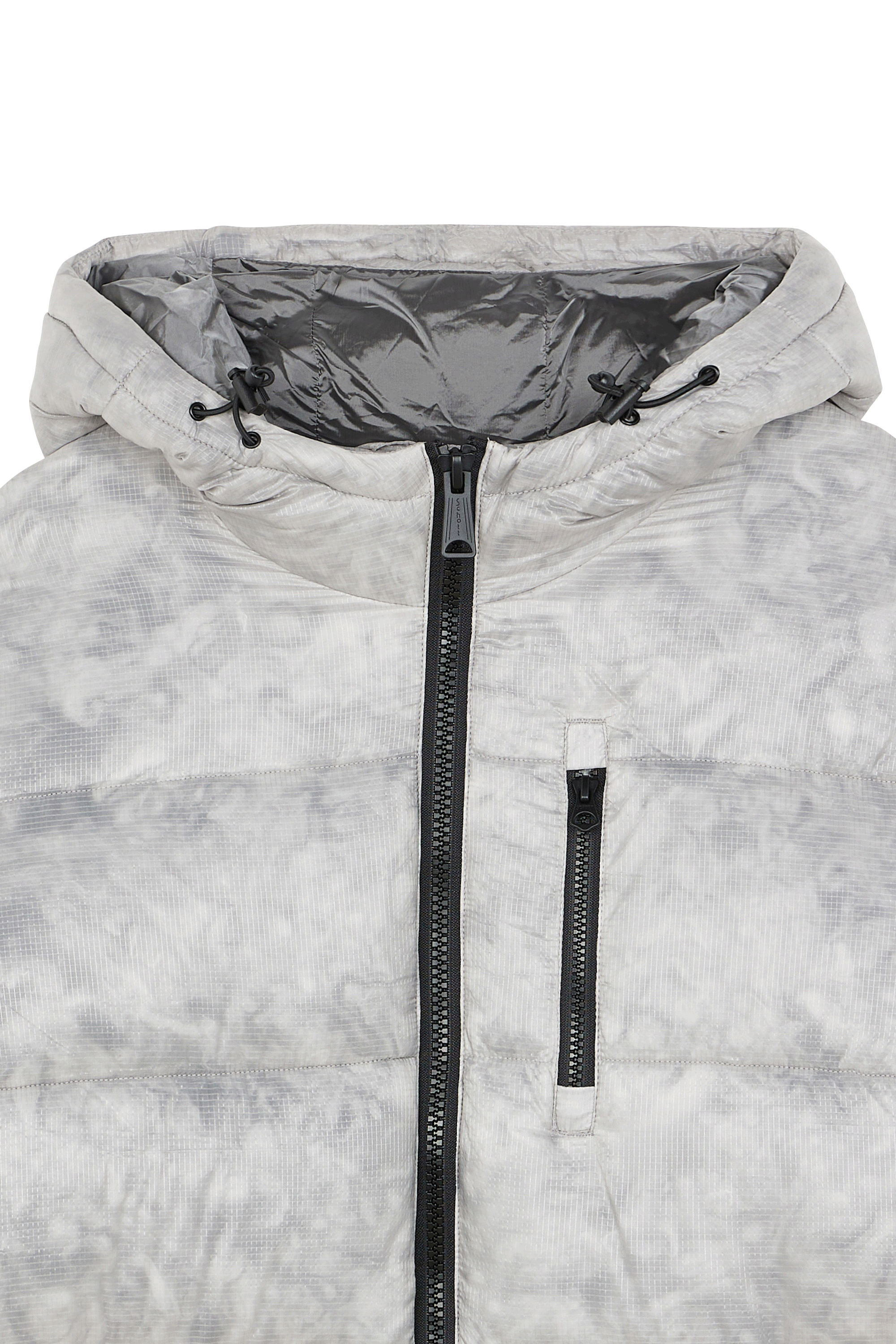Lightweight quilted padded jacket with high neck Grey