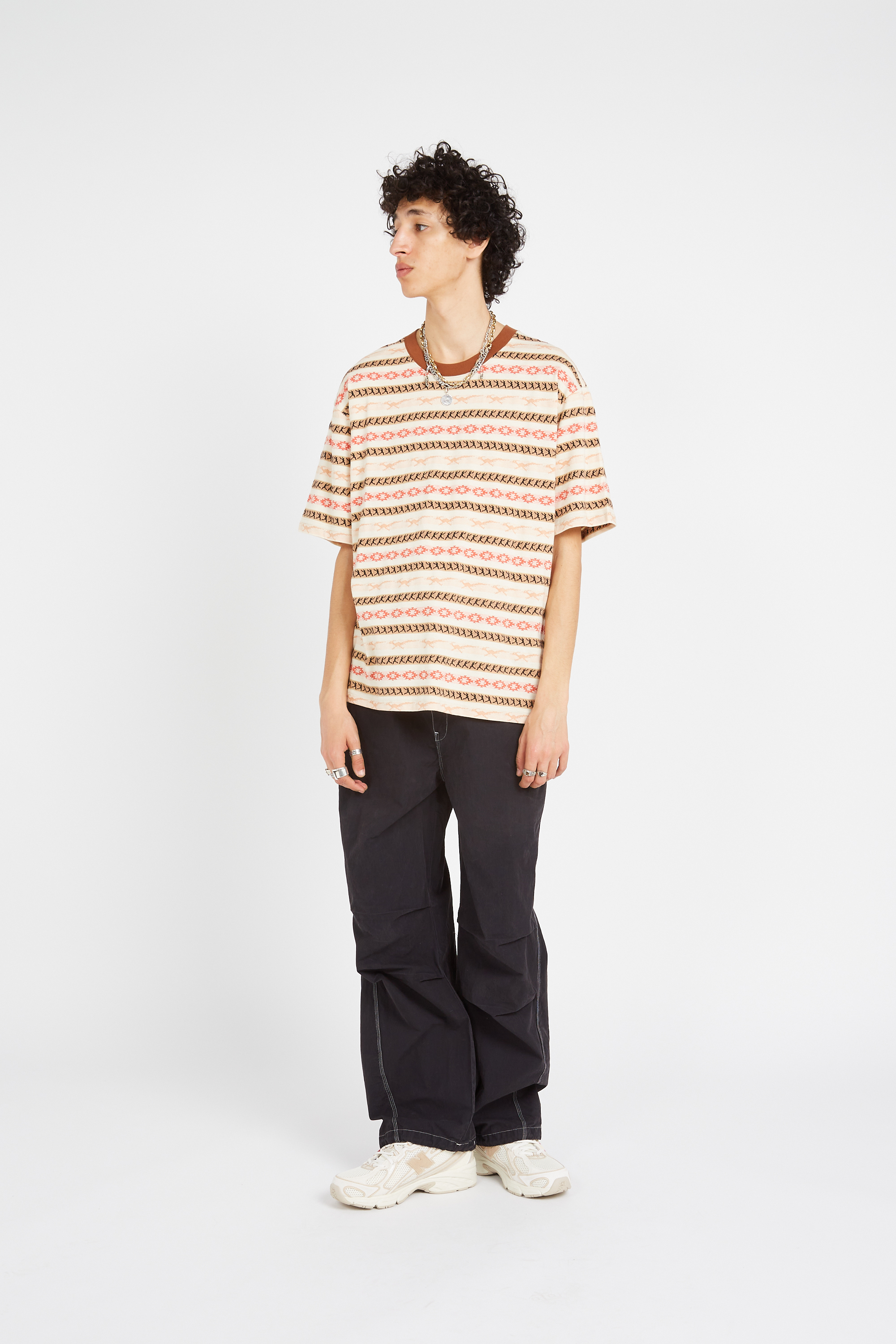 Regular-fit round-neck cotton T-shirt Beige