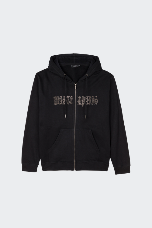 WASTED hoodie zippé Noir