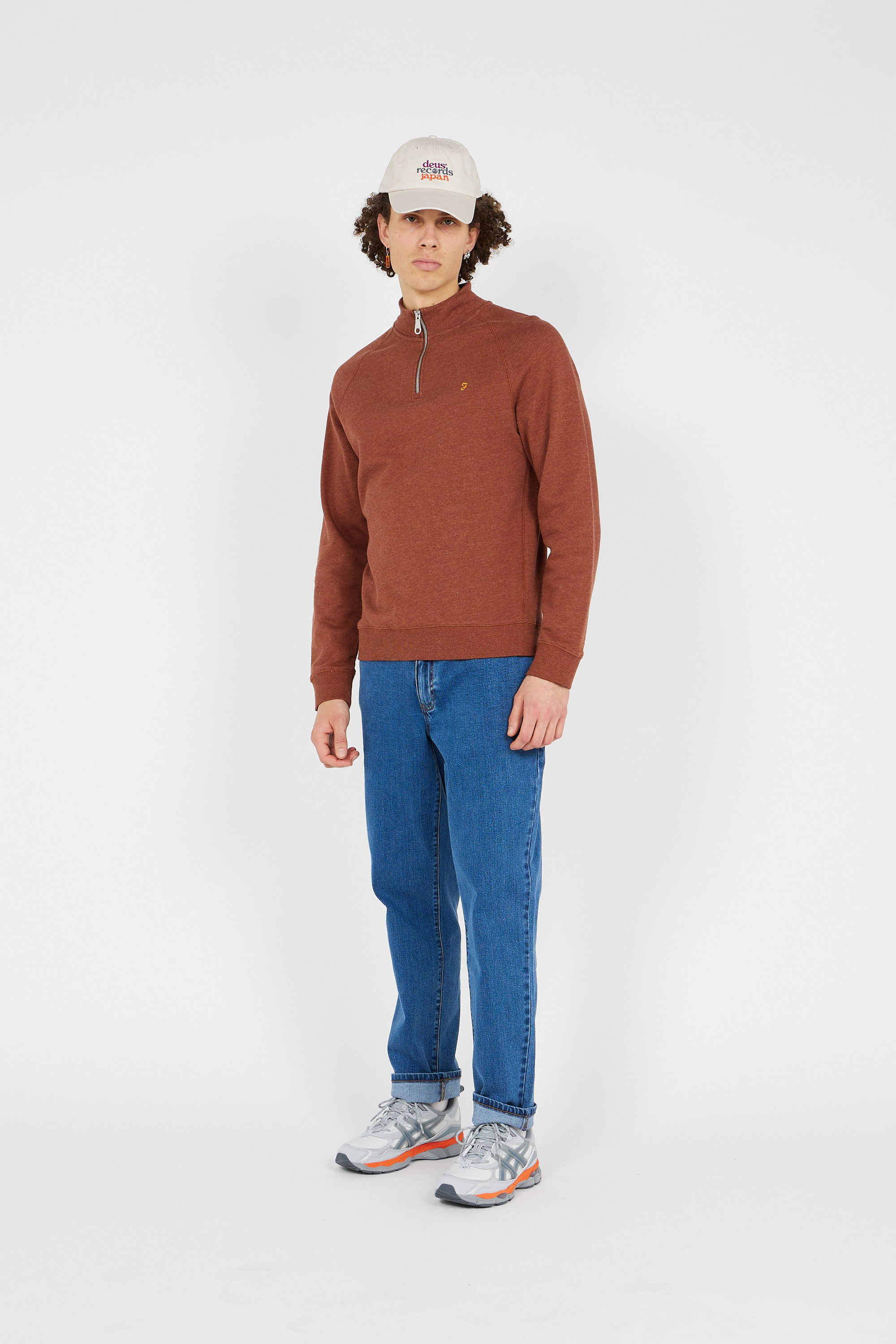 Slim-fit zip-up tracksuit top  Orange