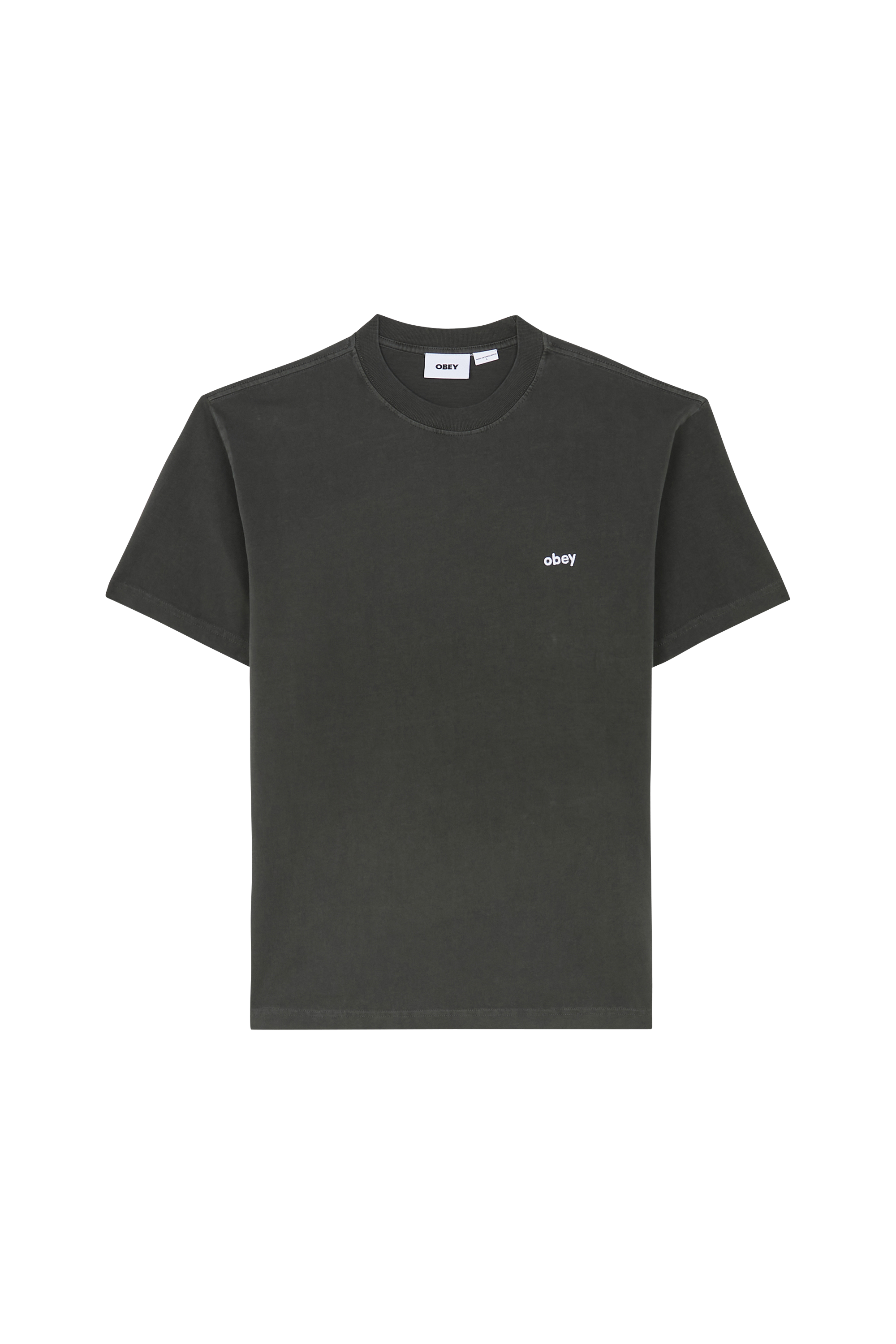 Regular-fit round-neck cotton T-shirt Black