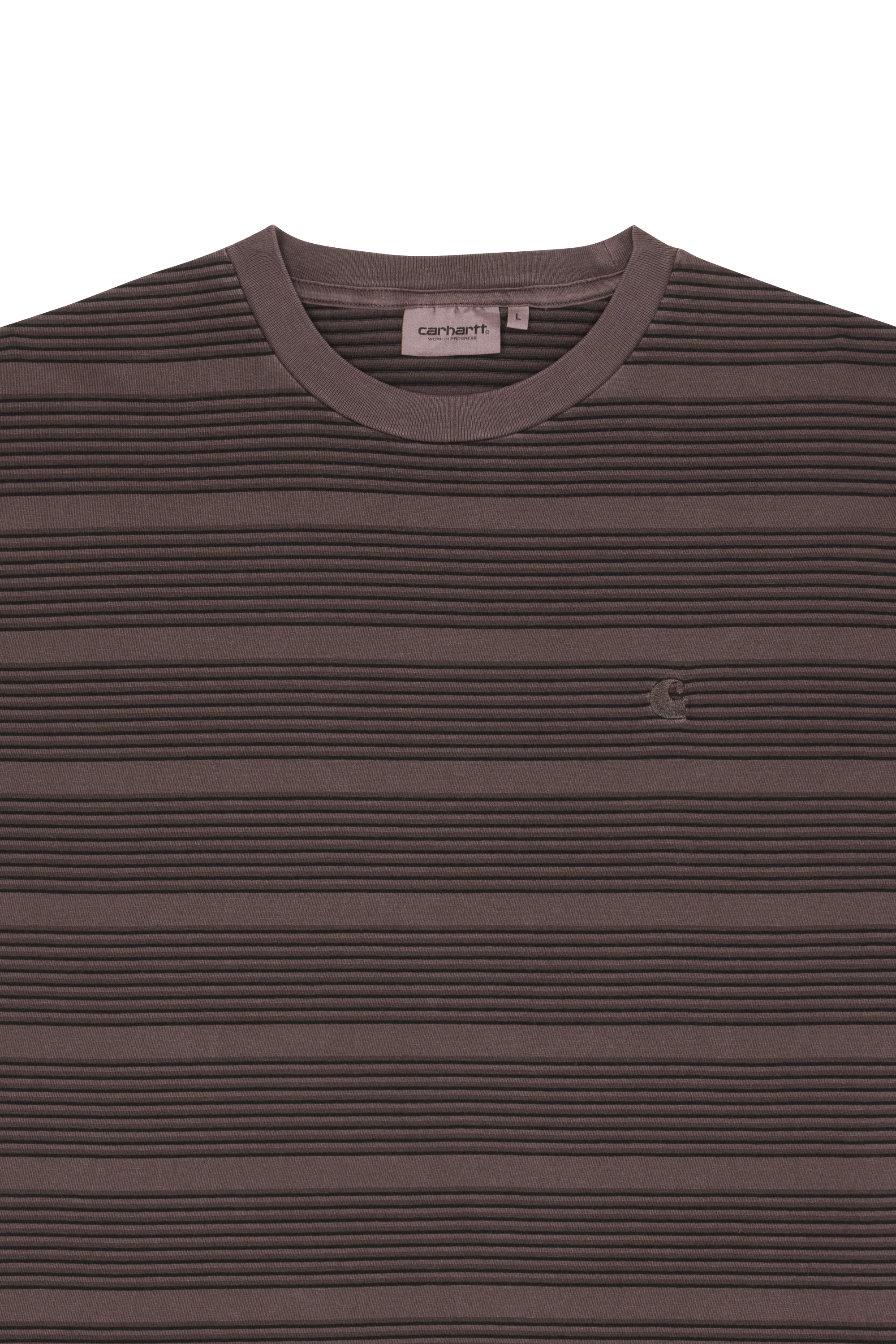 Regular-fit round-neck cotton T-shirt Brown