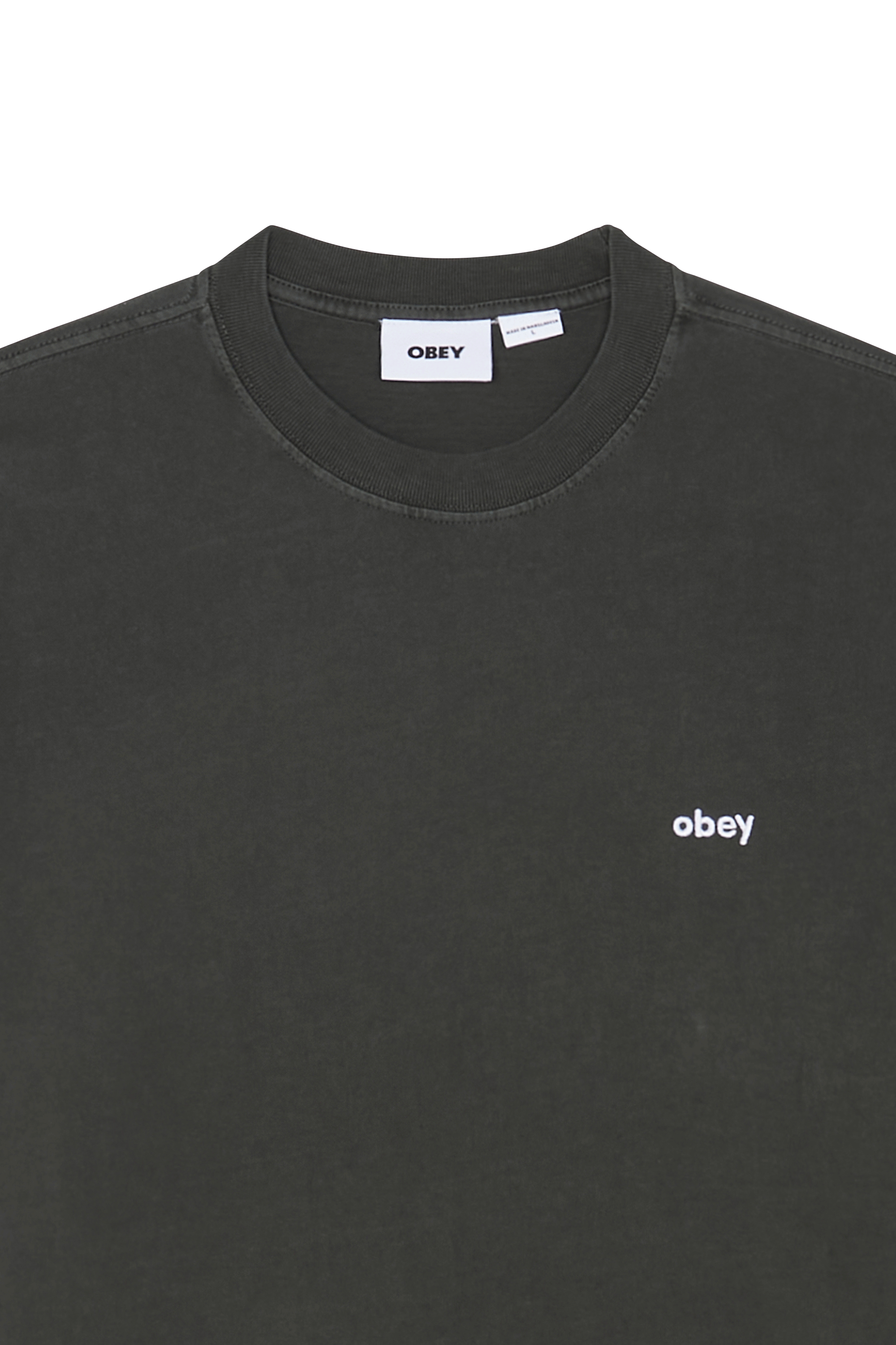 Regular-fit round-neck cotton T-shirt Black