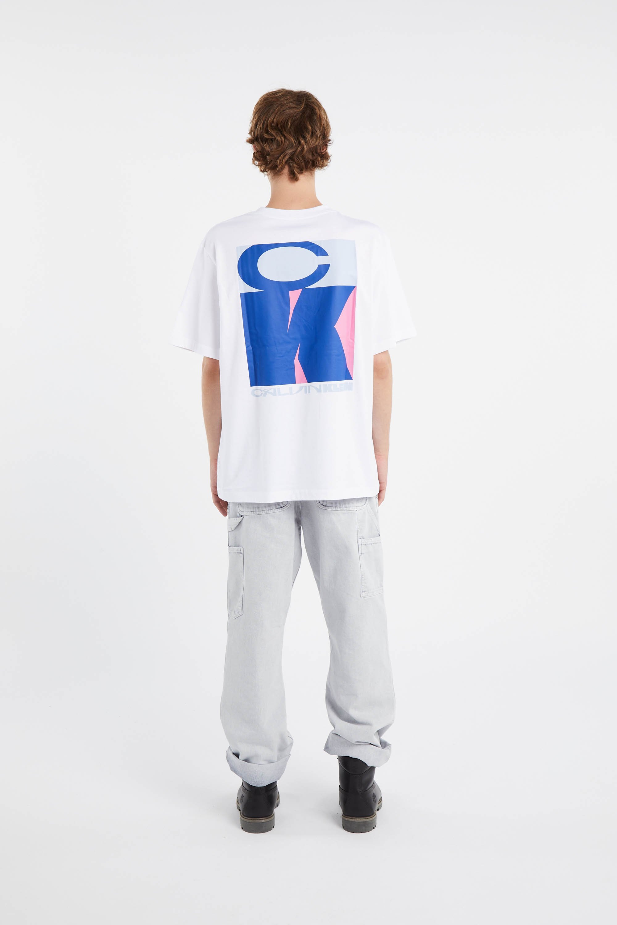 Regular-fit round-neck cotton T-shirt | White by CALVIN KLEIN Regular-fit round-neck cotton T-shirt White