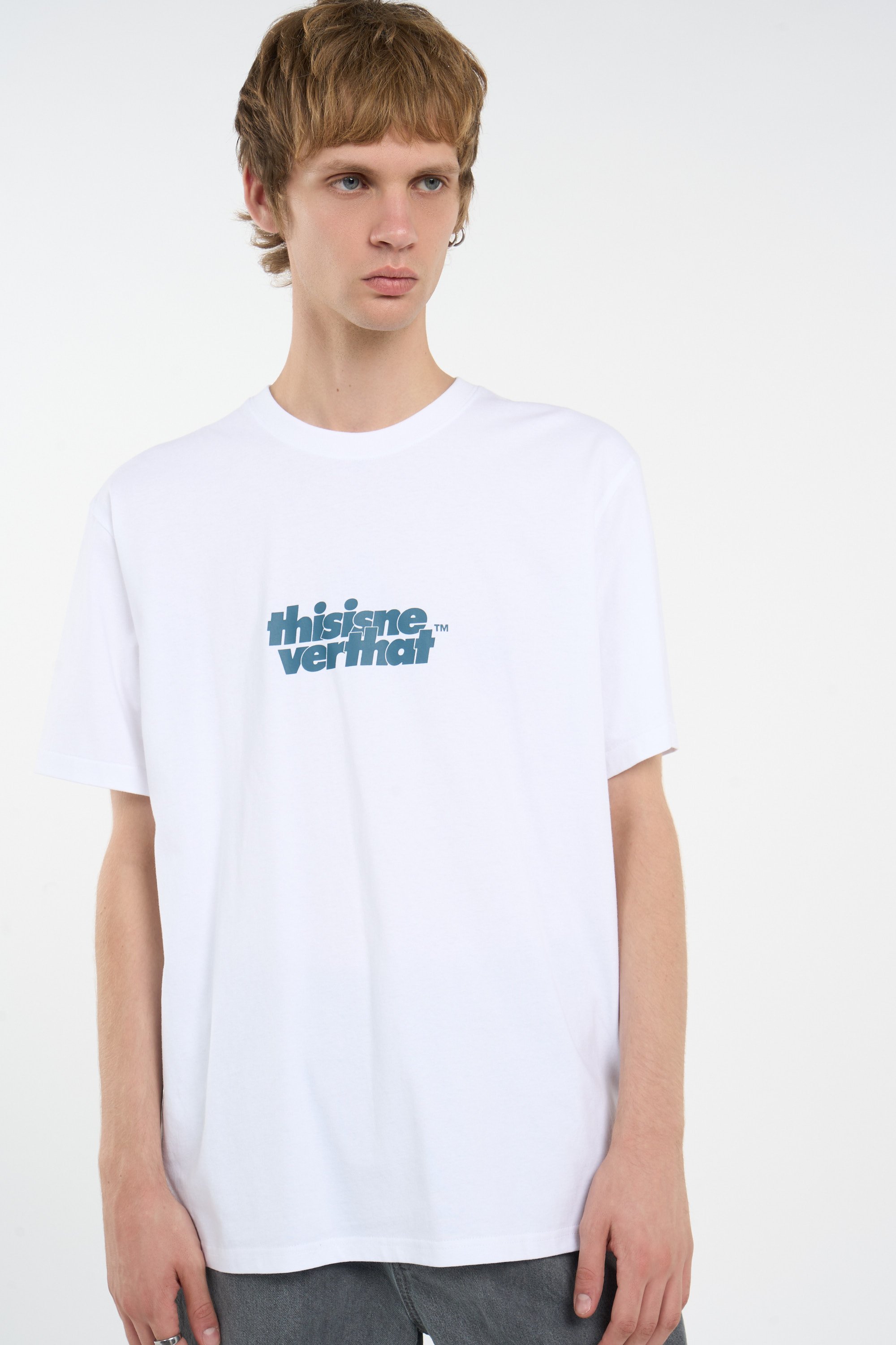 Regular-fit round-neck cotton T-shirt | White THISISNEVERTHAT Men
