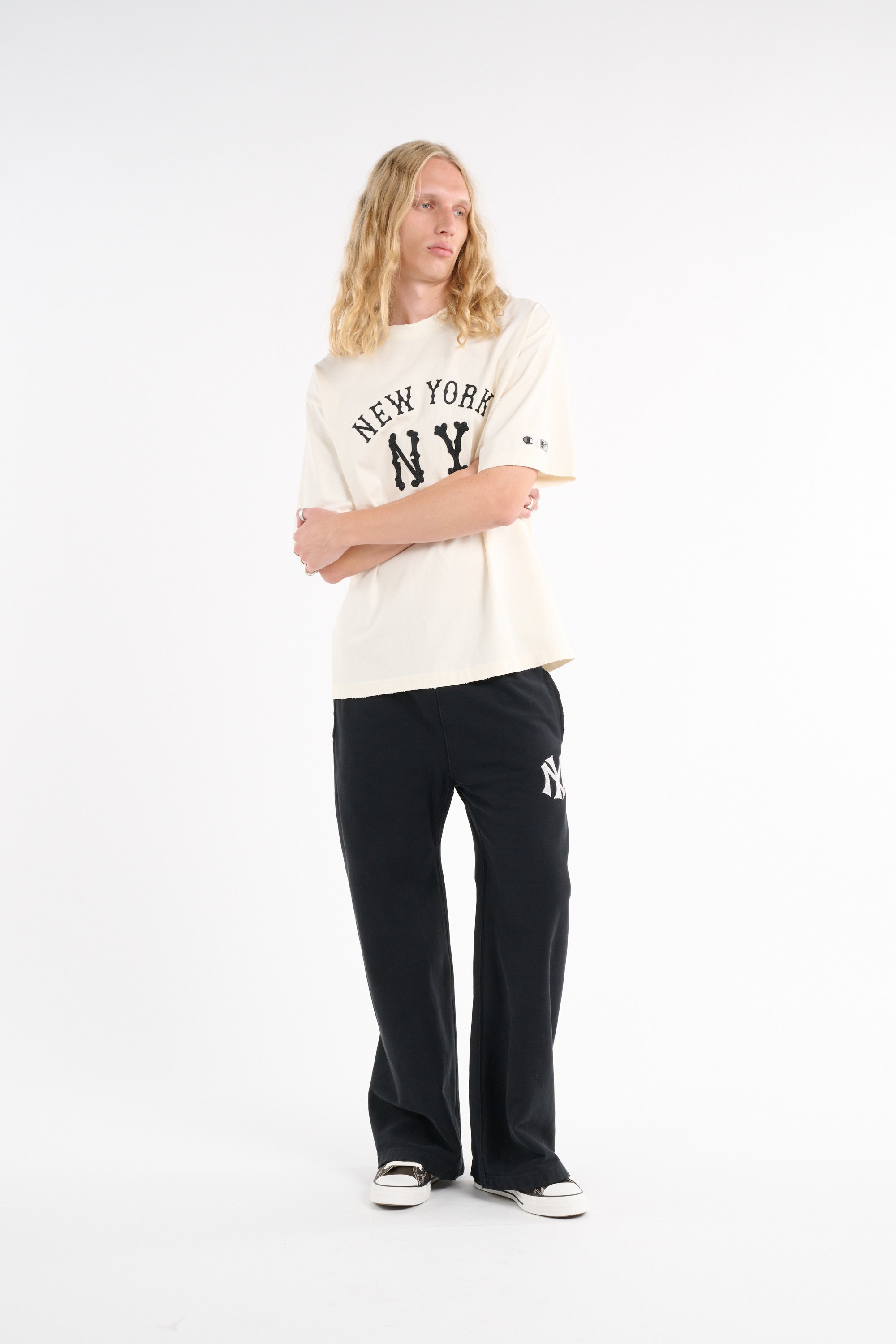 Regular-fit round-neck cotton T-shirt CHAMPION Beige