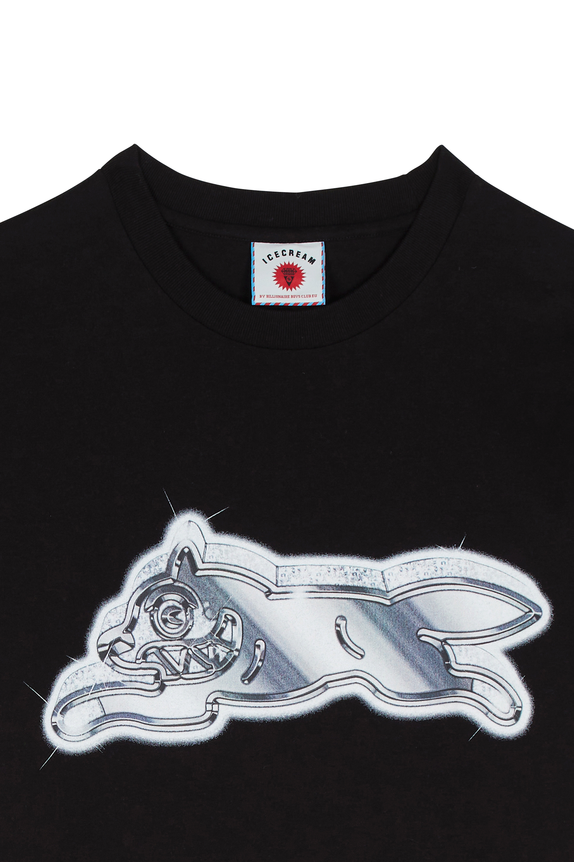 Regular-fit round-neck cotton T-shirt | Black ICE CREAM Men