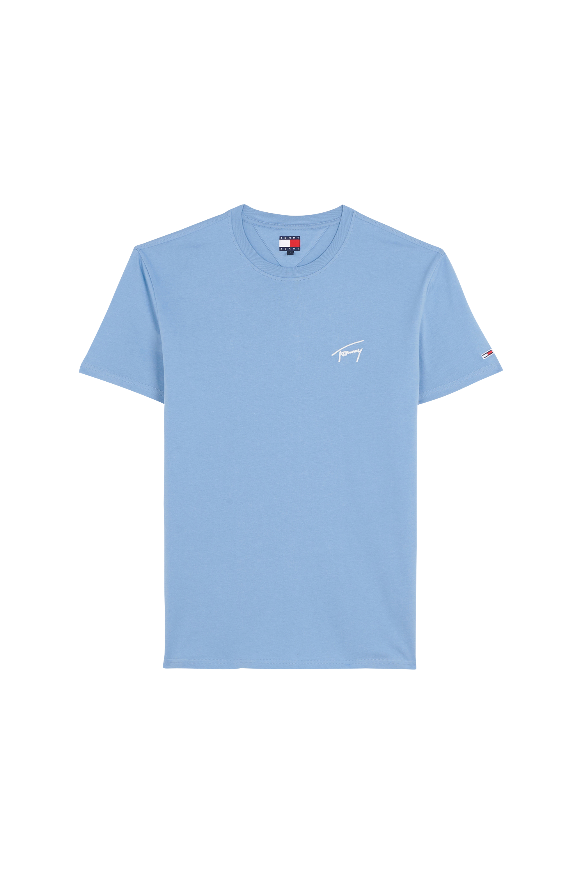Regular-fit round-neck cotton T-shirt Blue