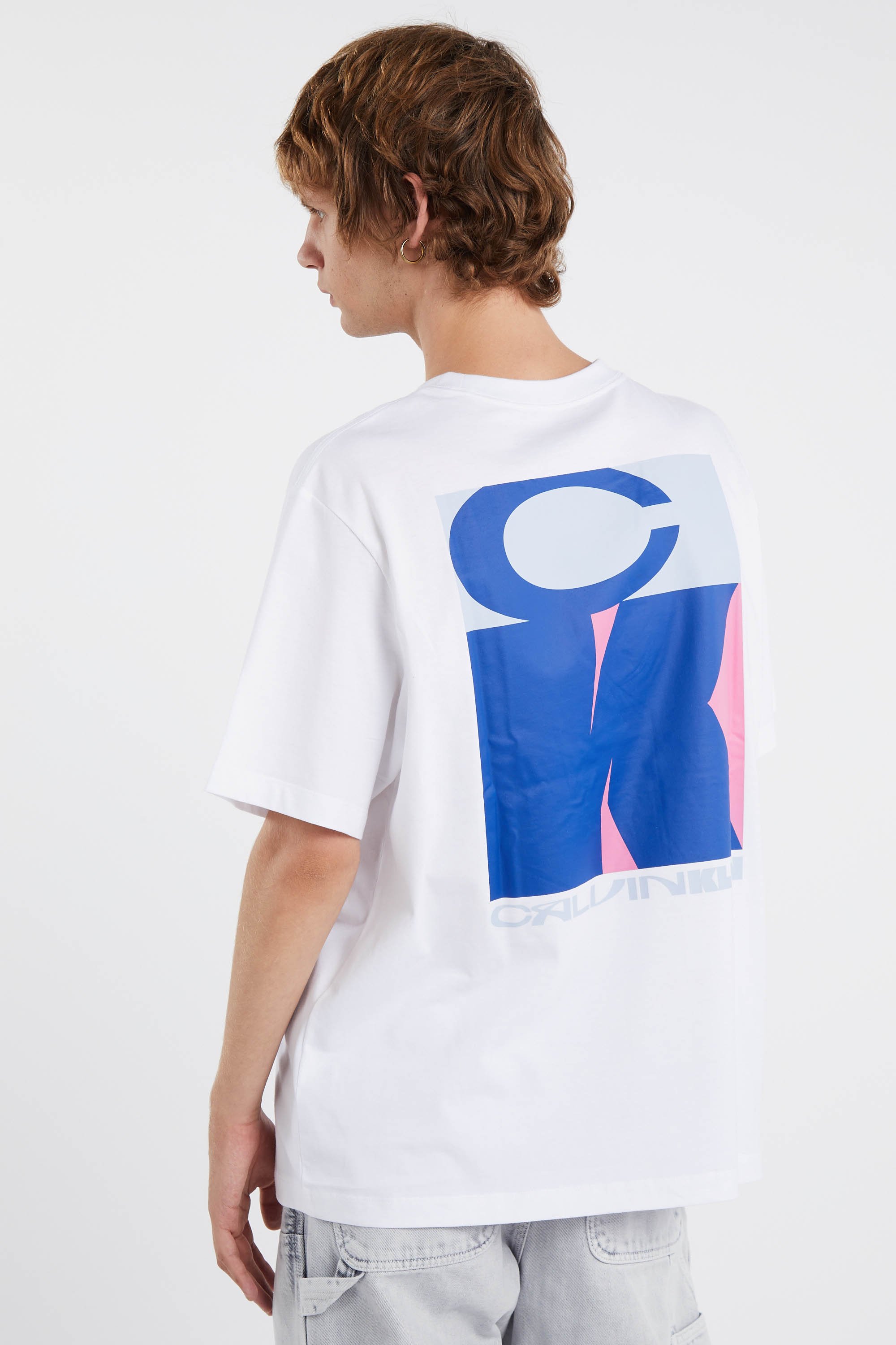 Regular-fit round-neck cotton T-shirt | White by CALVIN KLEIN Regular-fit round-neck cotton T-shirt White