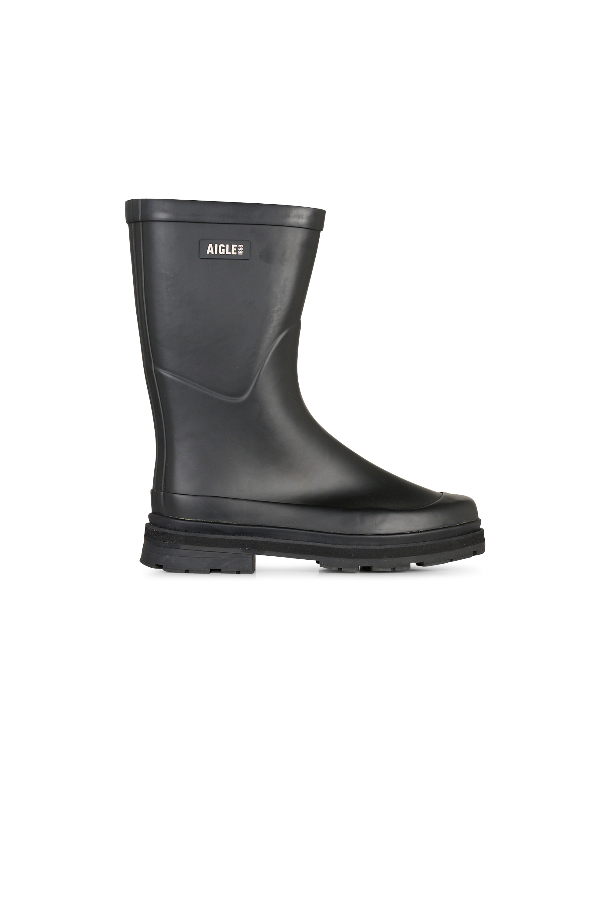 Heeled leather mid-calf boots Black