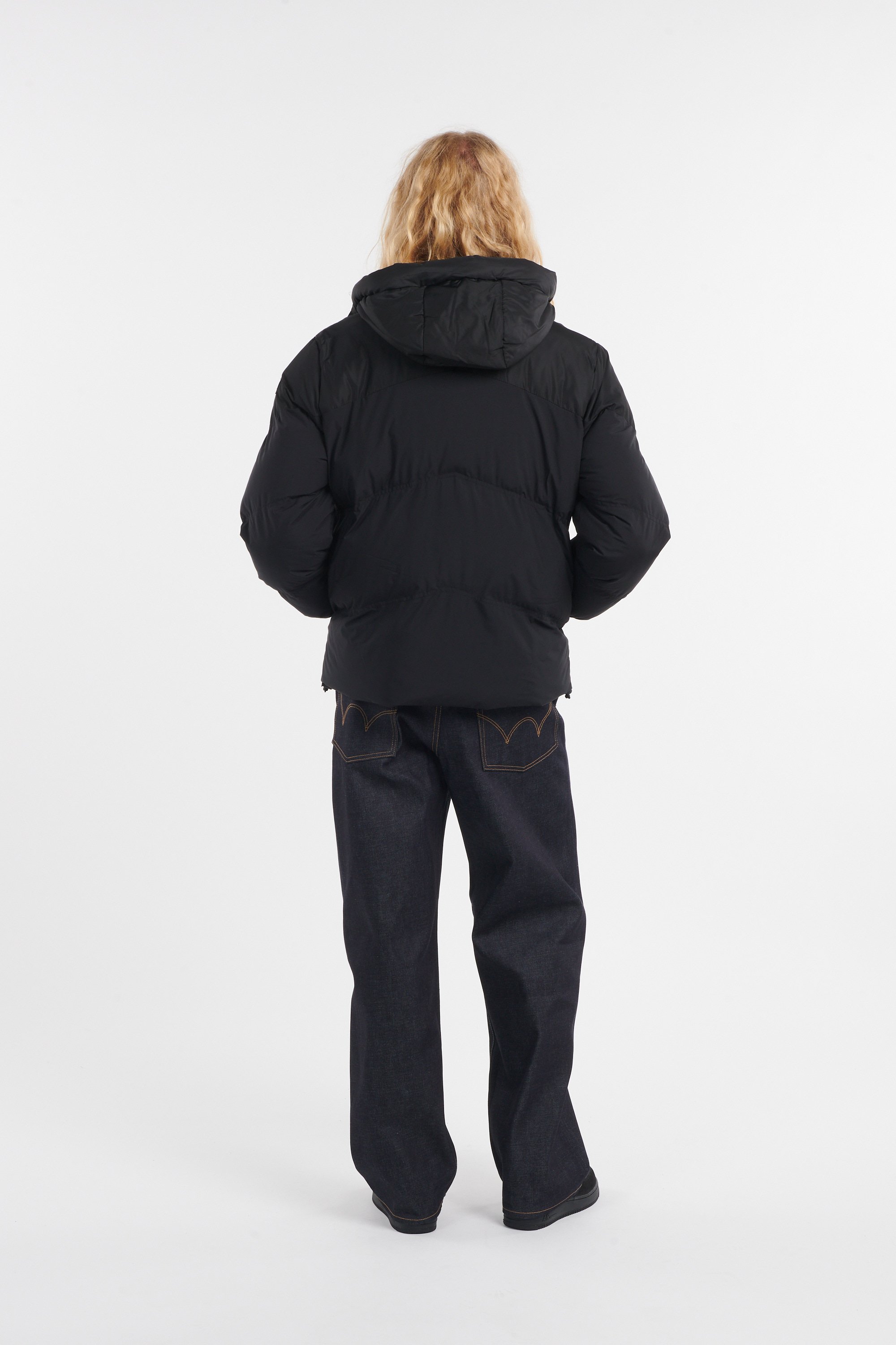 Lightweight quilted padded jacket with high neck Black