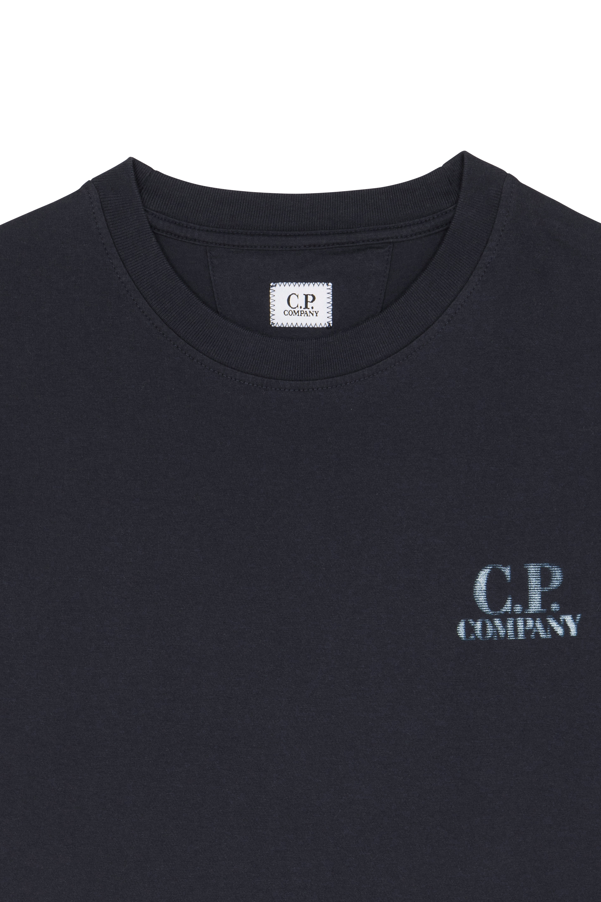 Regular-fit round-neck cotton T-shirt Blue