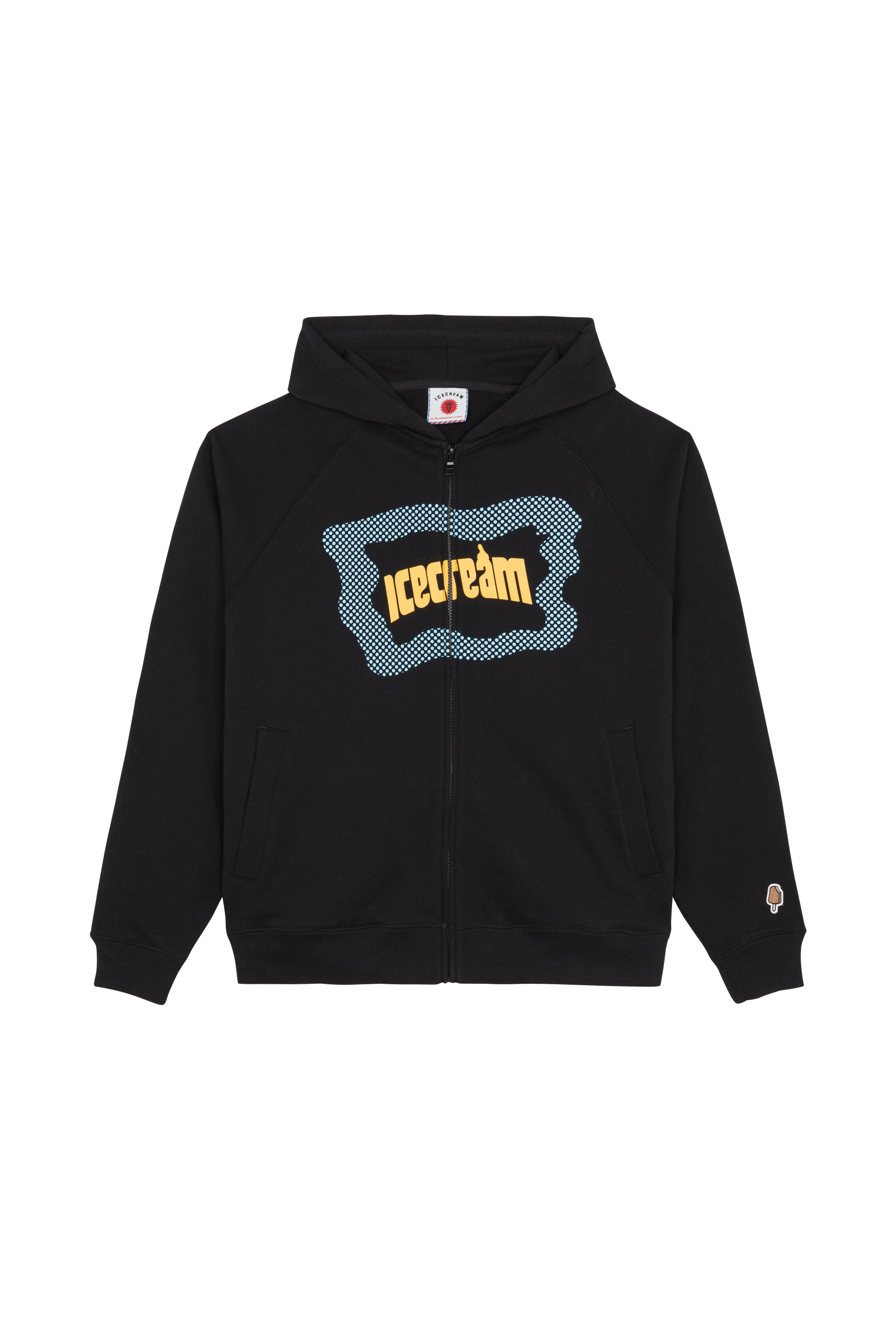 Regular-fit zip-up cotton-blend hoodie with Pony Player Black